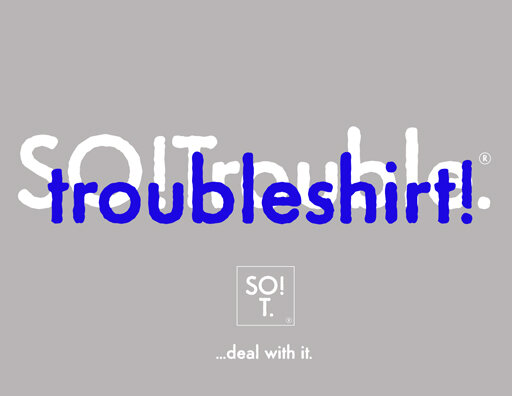troubleshirt - blue 5 and white on grey.jpg