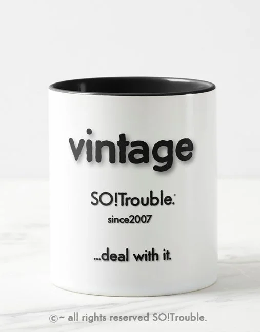 vintage SO!Trouble logo black on white Mug - for website.jpg