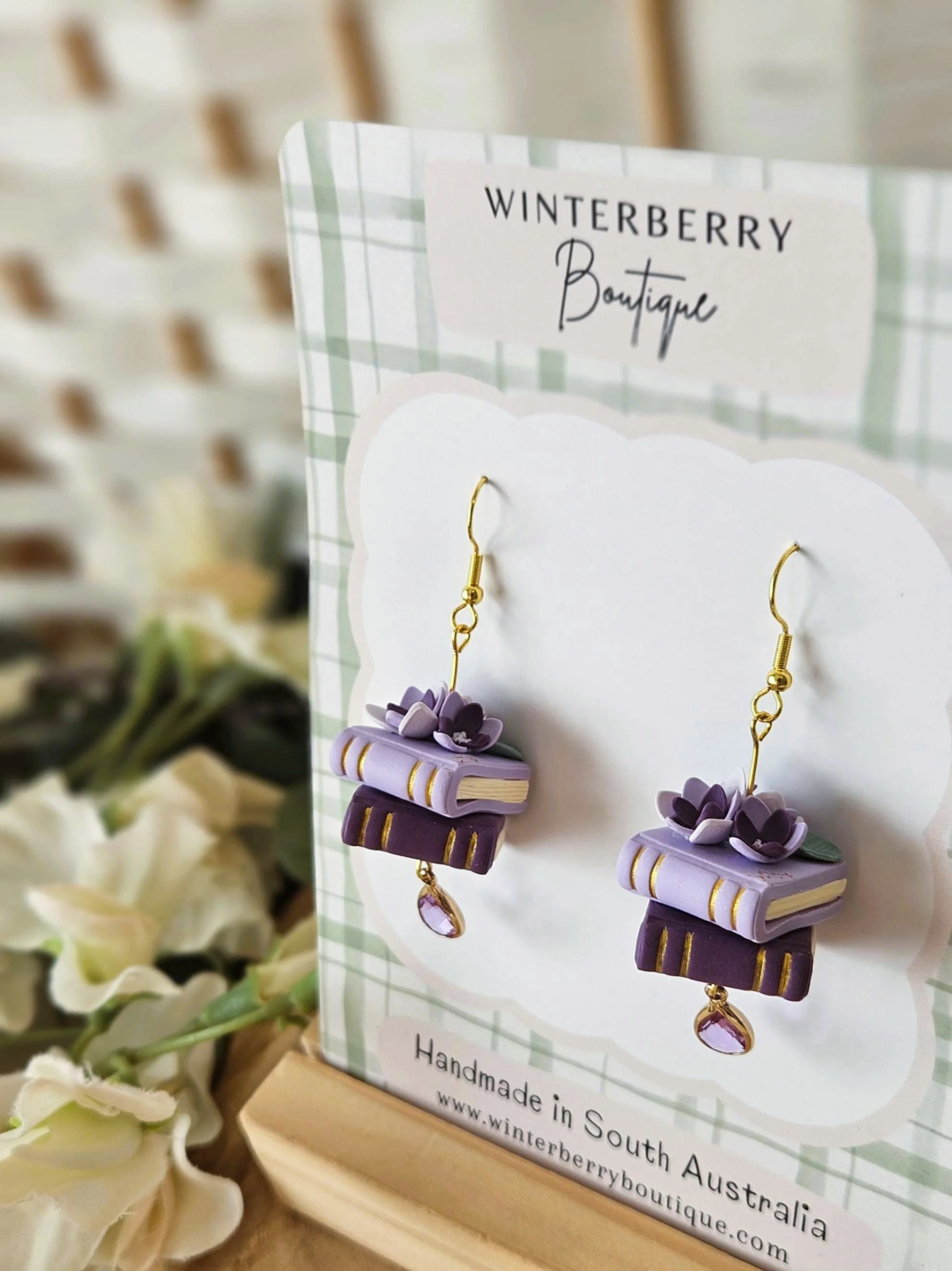 polymer-clay-purple-floral-book-earrings-winterberry-boutique-adelaide.jpg