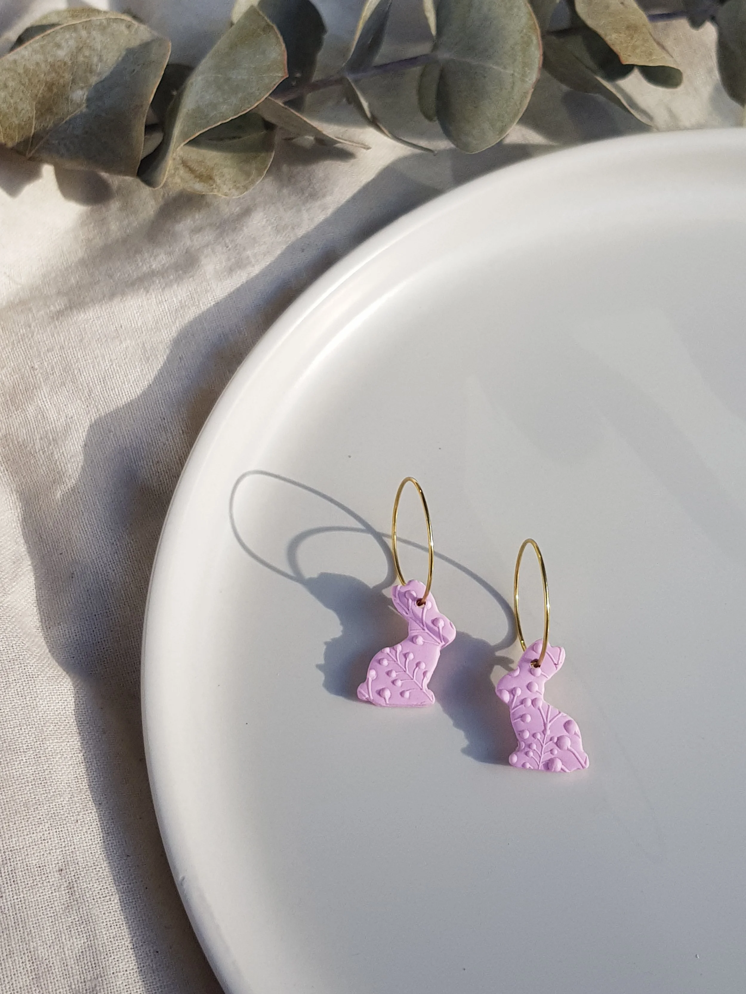 Honey-Bun Hoop Dangles in "Baby Blossom"