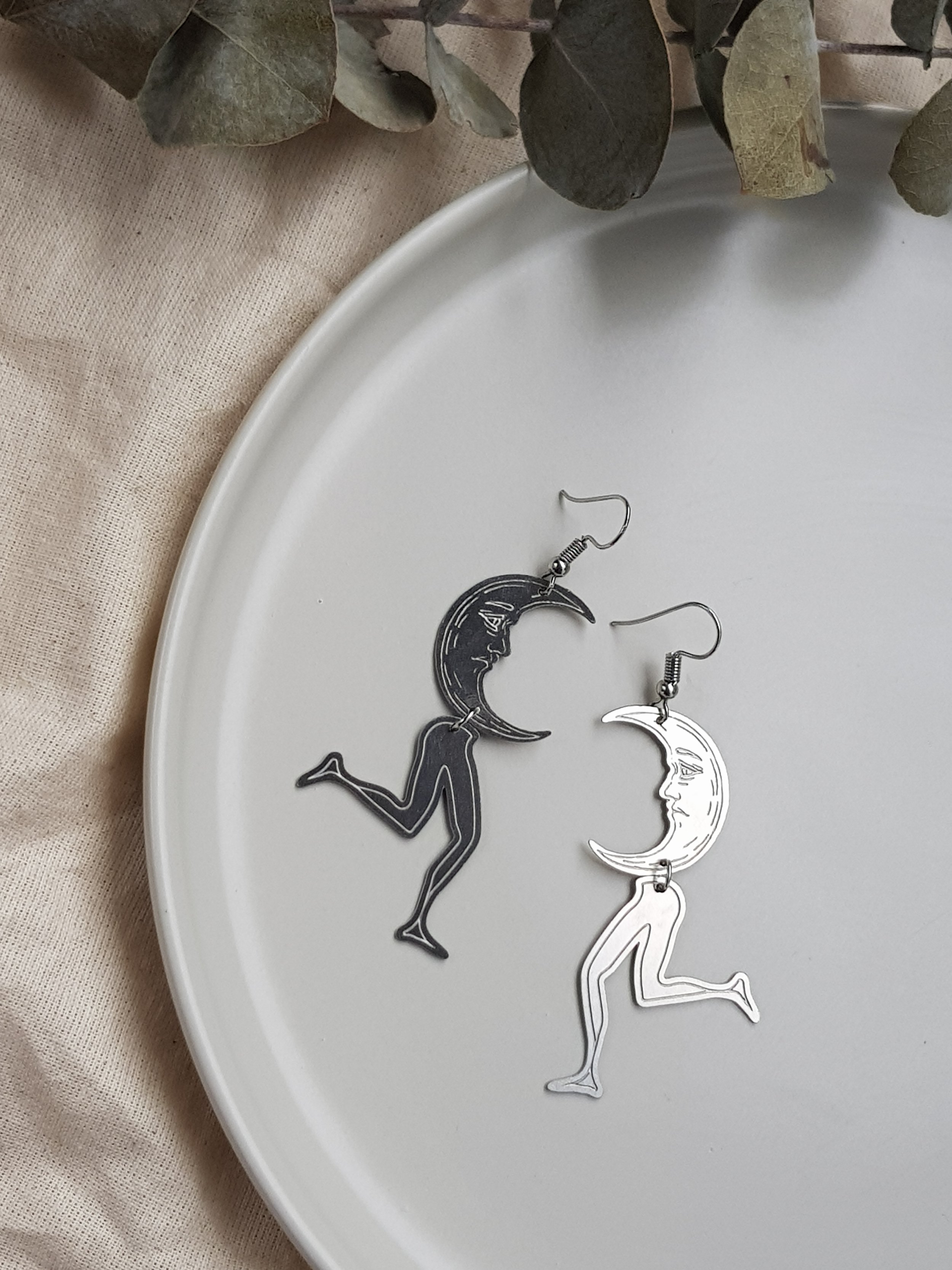 Silver Moonwalker Dangles