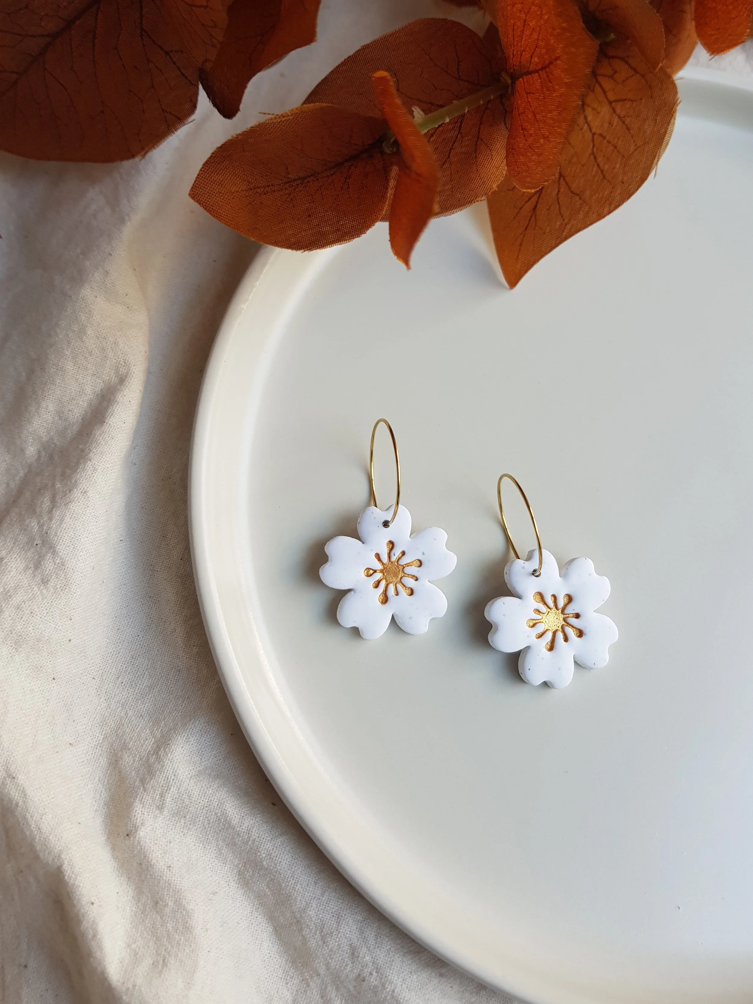 Blossom Dangles in "White Gold"