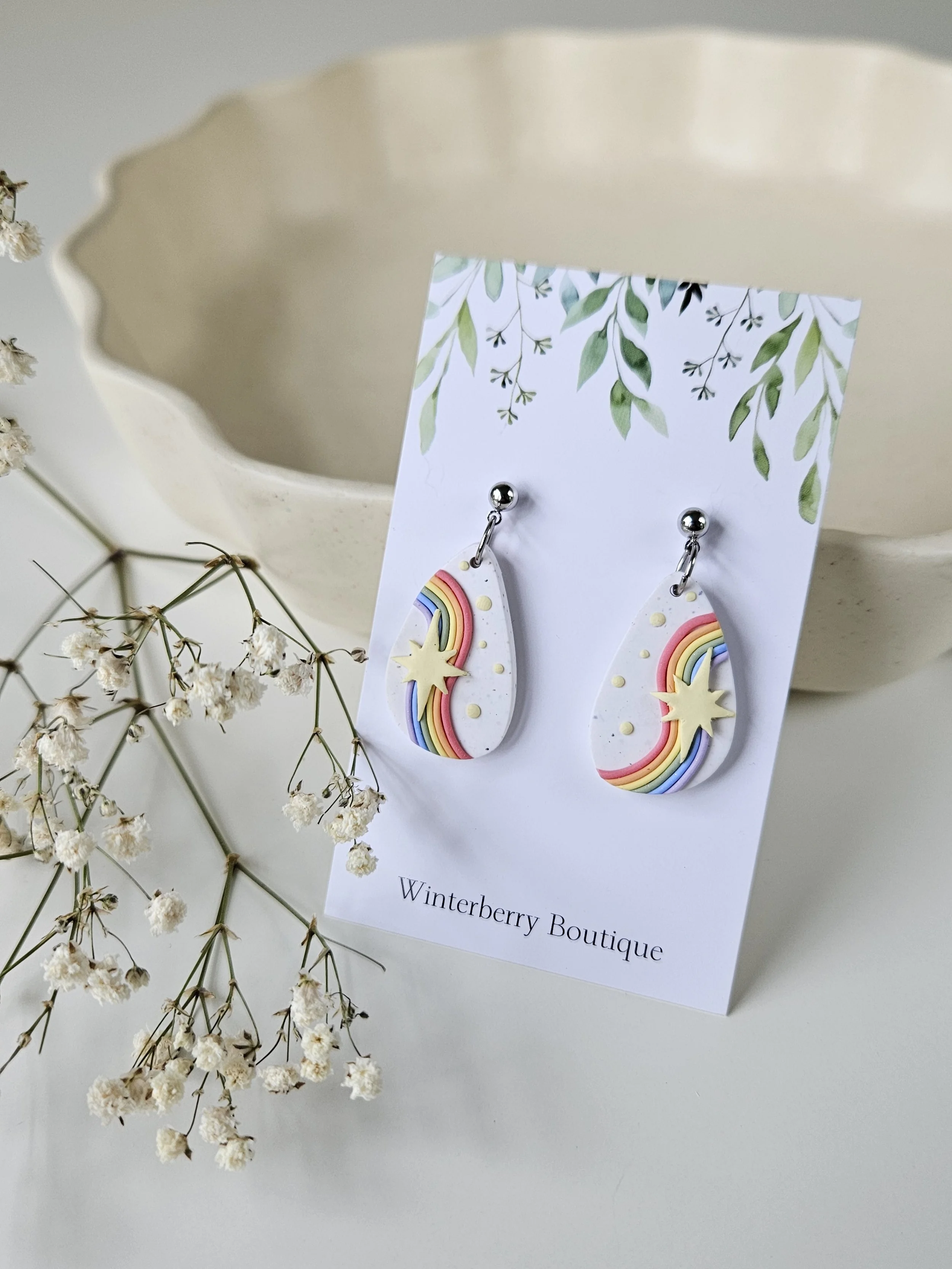 Melody Stud Dangles in "Over the Rainbow"