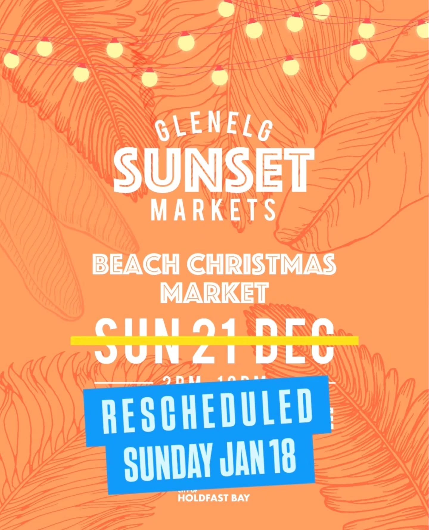 MARKET RESCHEDULED! Please read:
.
REPOST @glenelgsunsetmarkets

S U N S E T  M A R K E T S
R E S C H E D U L E D...J A N  1 8 . 2 0 2 6 
In the interest of public safety, we have made the very difficult decision to reschedule this coming Sundays Gle