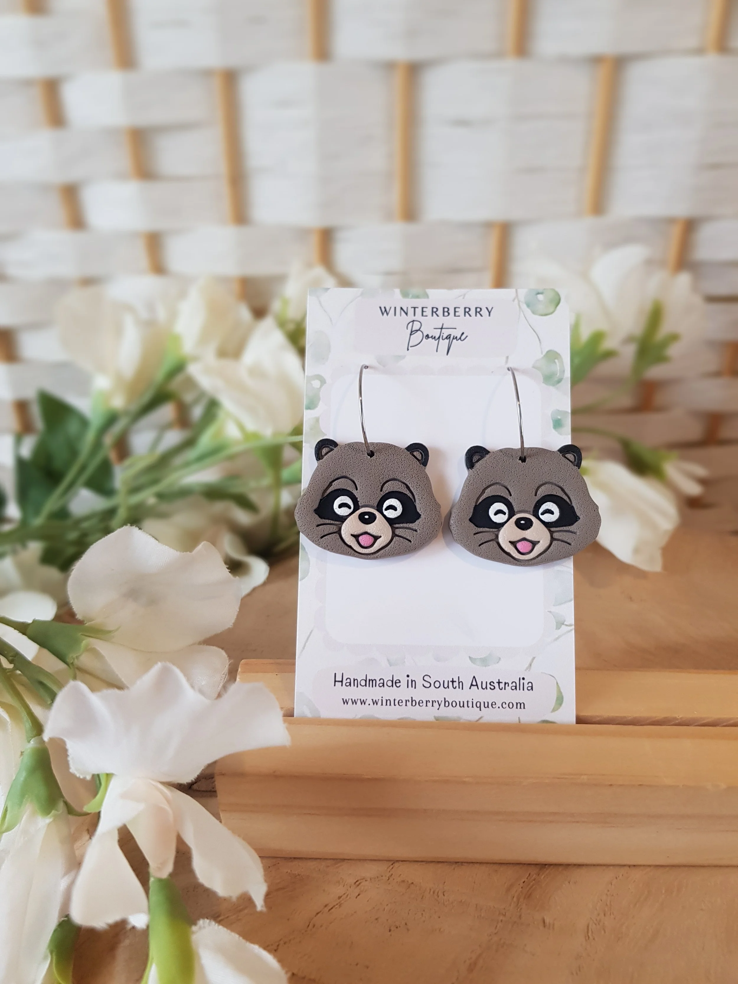 polymer-clay-pompoko-raccoon-earrings-south-australia.jpg