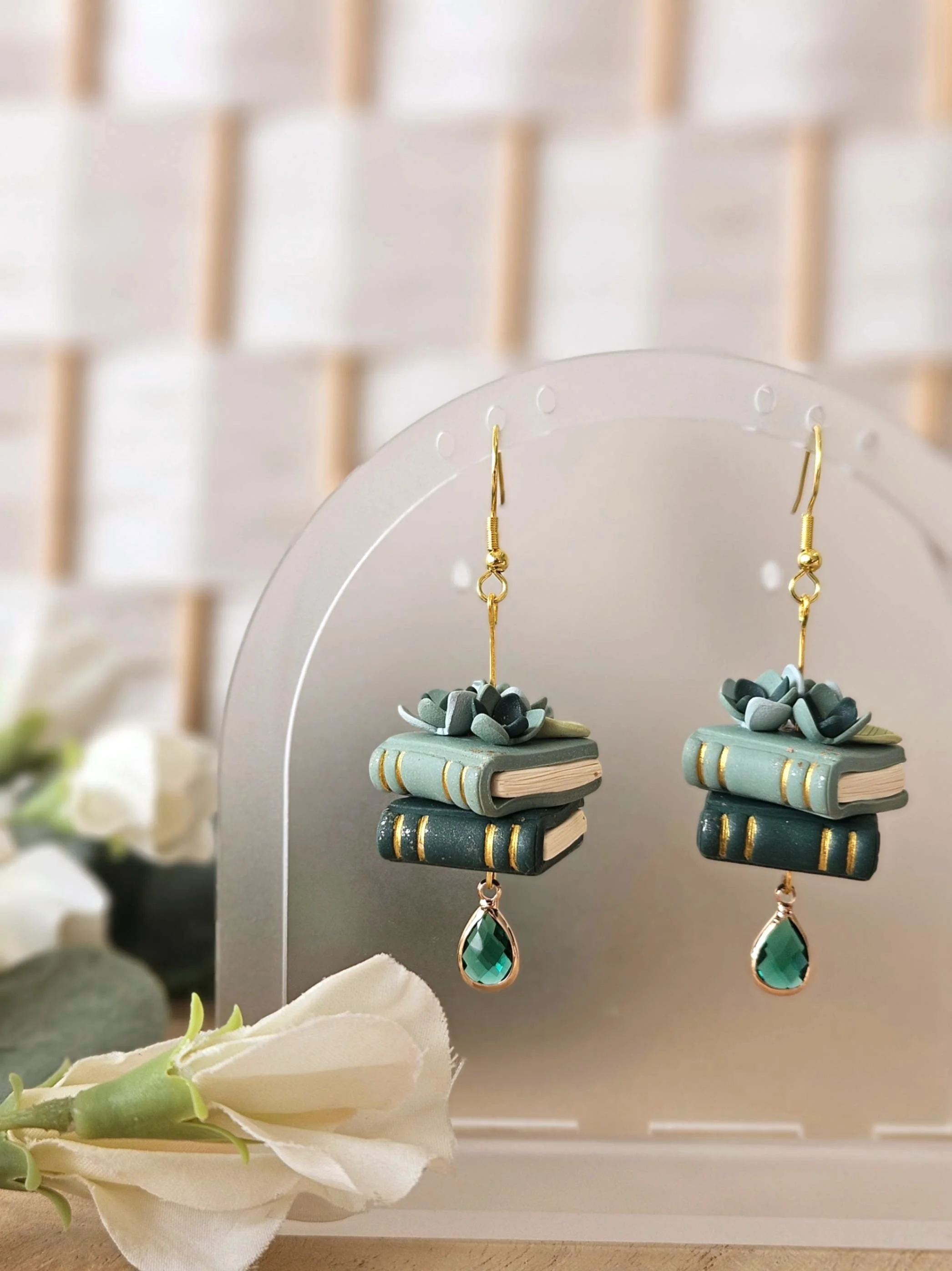 polymer-clay-green-floral-book-earrings-winterberry-boutique-australia.jpg
