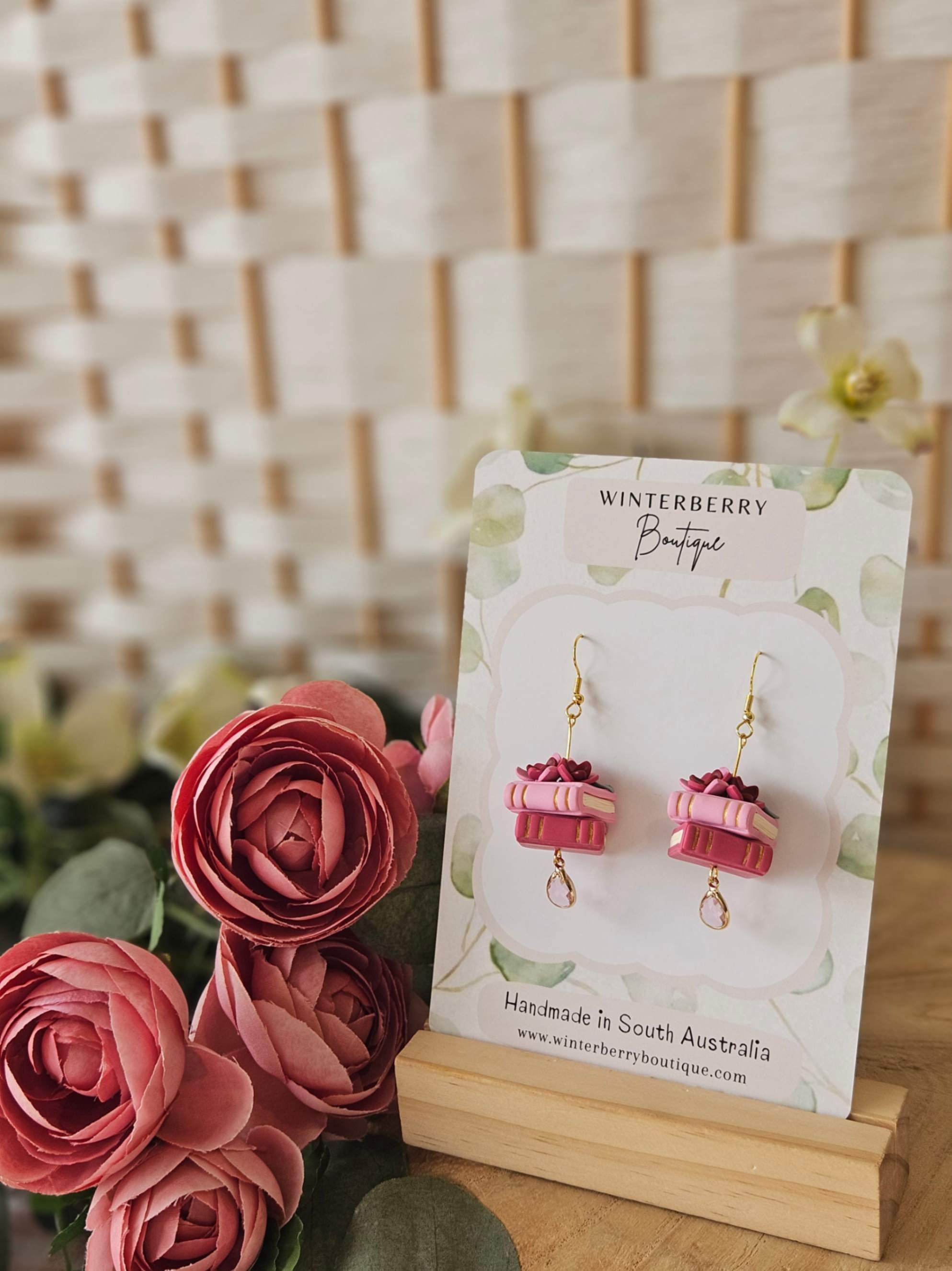 polymer-clay-pink-floral-book-earrings-winterberry-boutique-adelaide.jpg