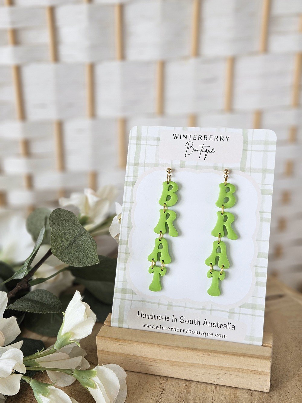 BRAT Stacker Dangles in "Lime Green"