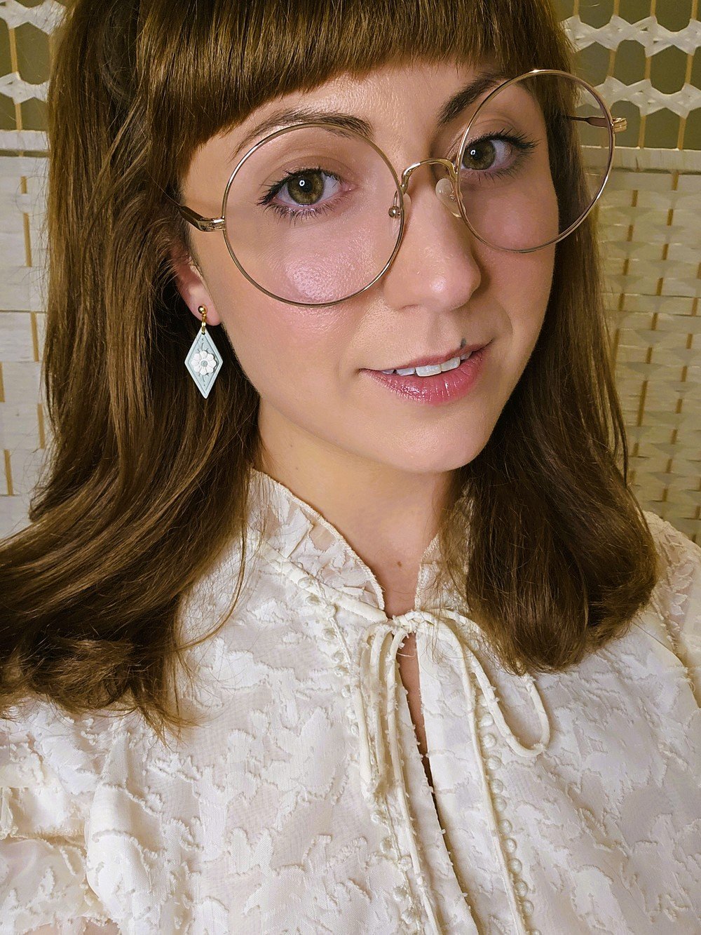 polymer-clay-earrings-diamond-frame-mint-julep-on-model.jpg