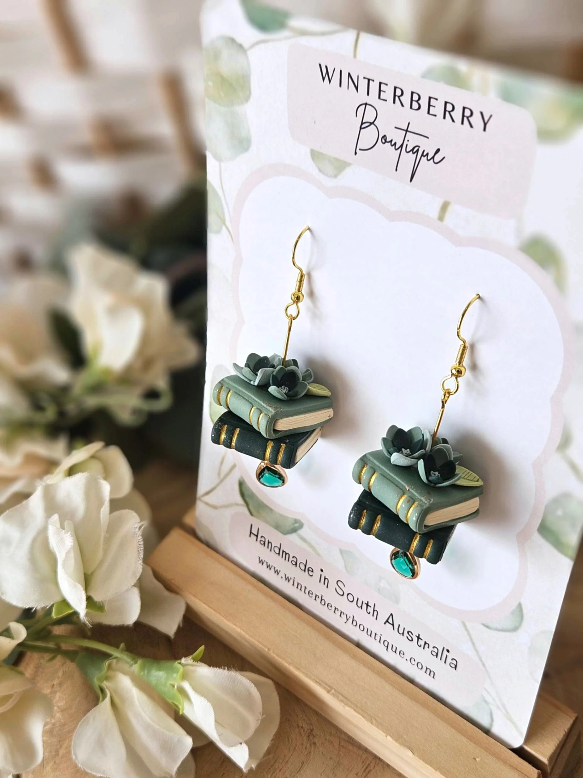 polymer-clay-green-floral-book-earrings-winterberry-boutique-adelaide.jpg