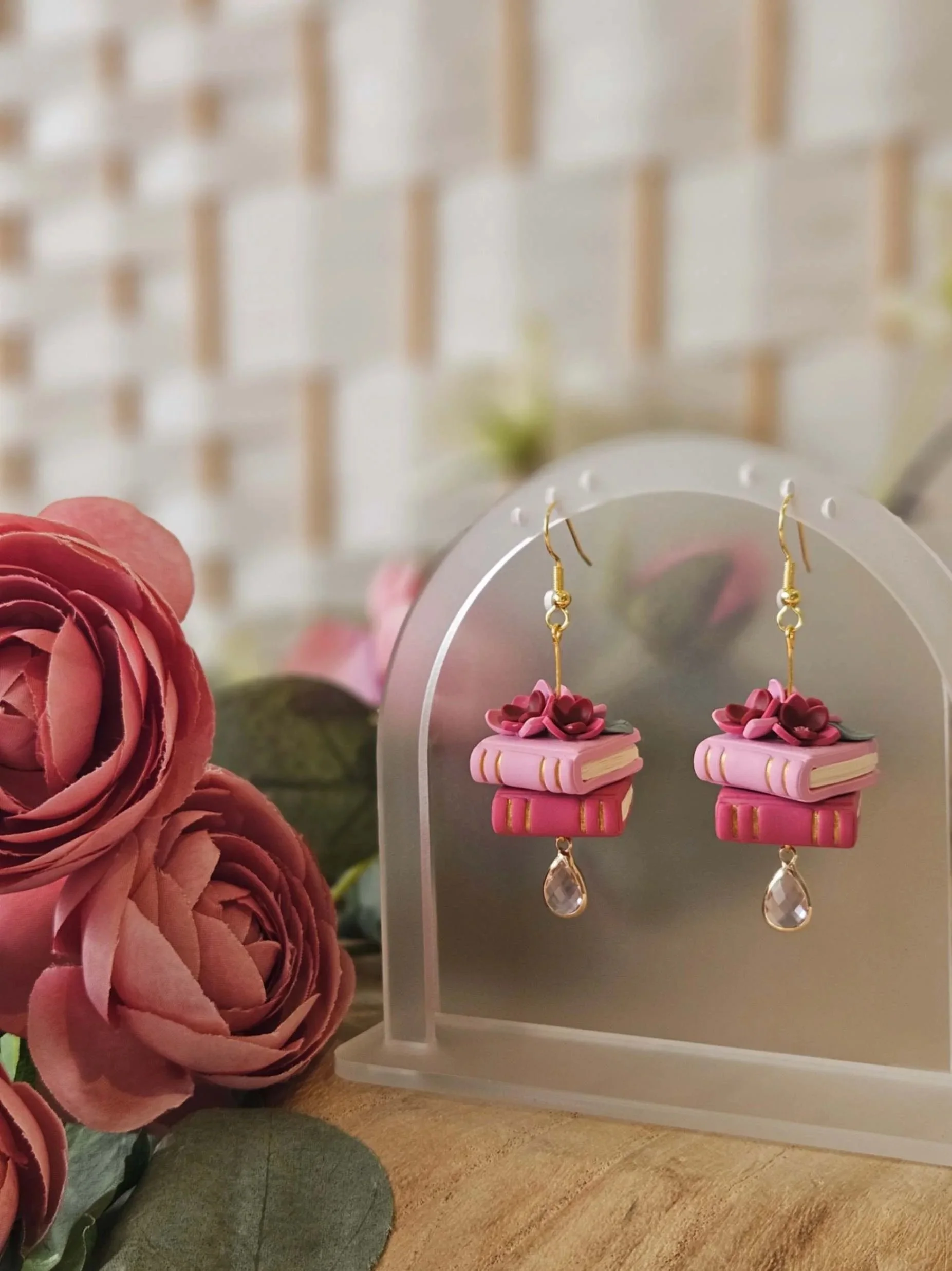 polymer-clay-pink-floral-book-earrings-winterberry-boutique-australia.jpg