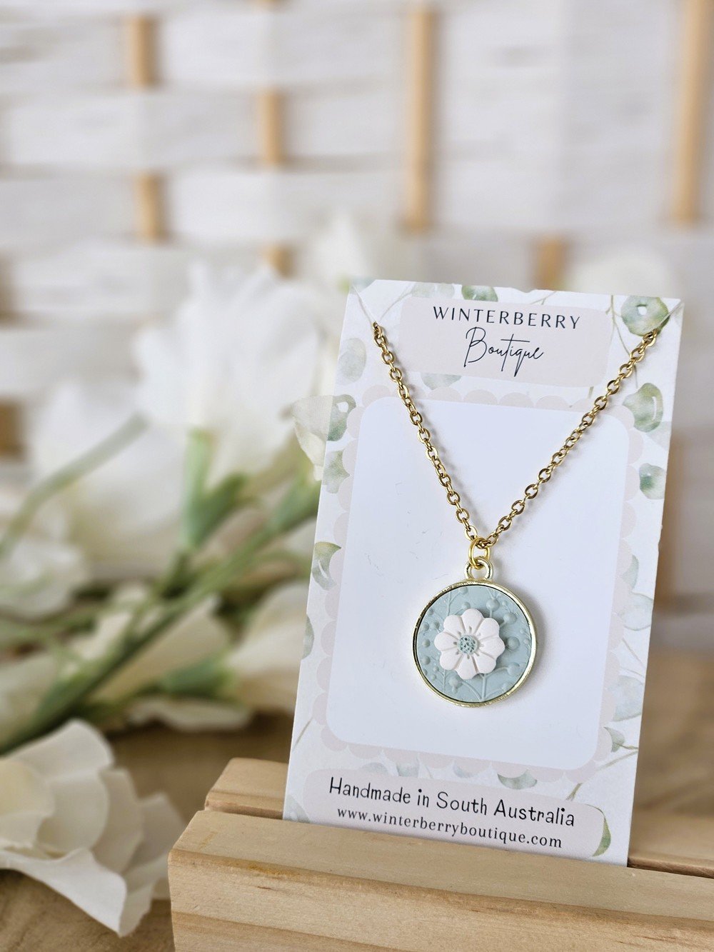 mint-white-polymer-clay-flower-pendant-gold-chain-card.jpg