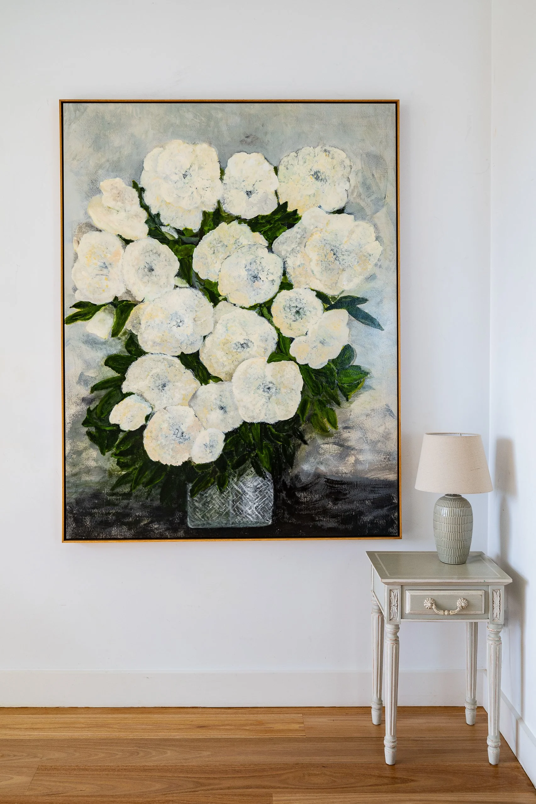 Work 36:  Cream Flowers.  2017.   175 x 133 cms.