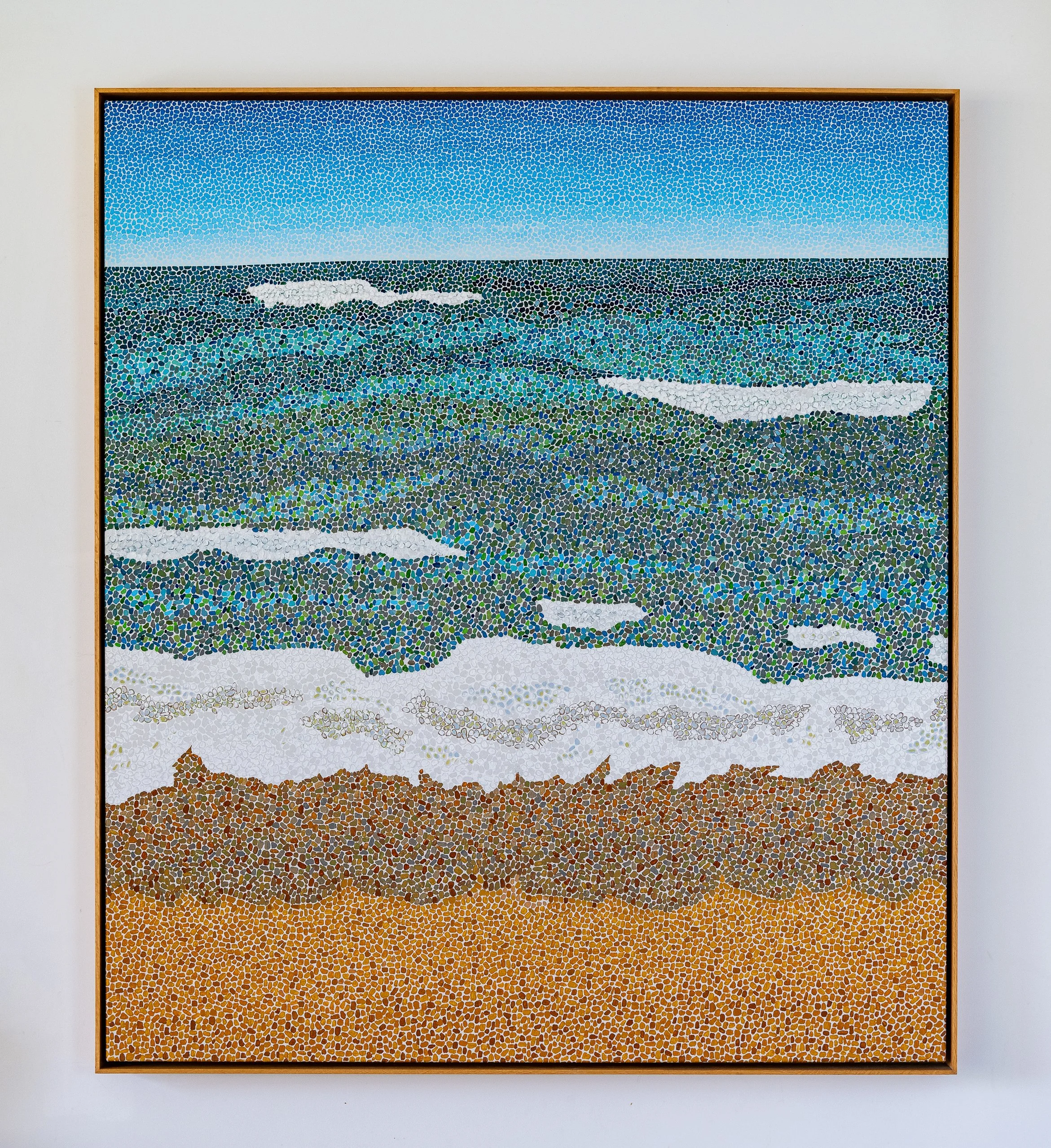 Work 20:  Waves Arriving. 2016.   153 x 133 cms.