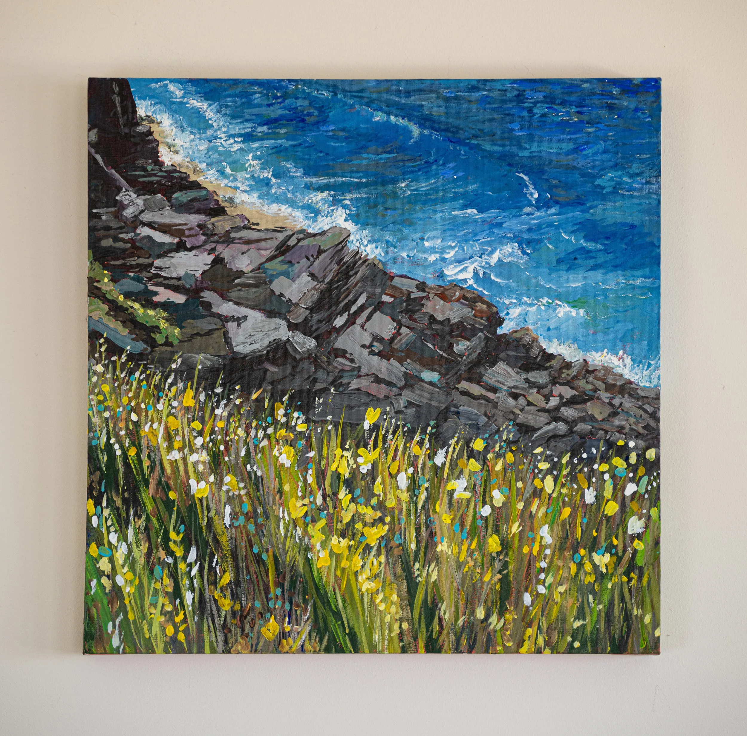 Work 162:  The Overlook.  2020.   46 x 46 cms.