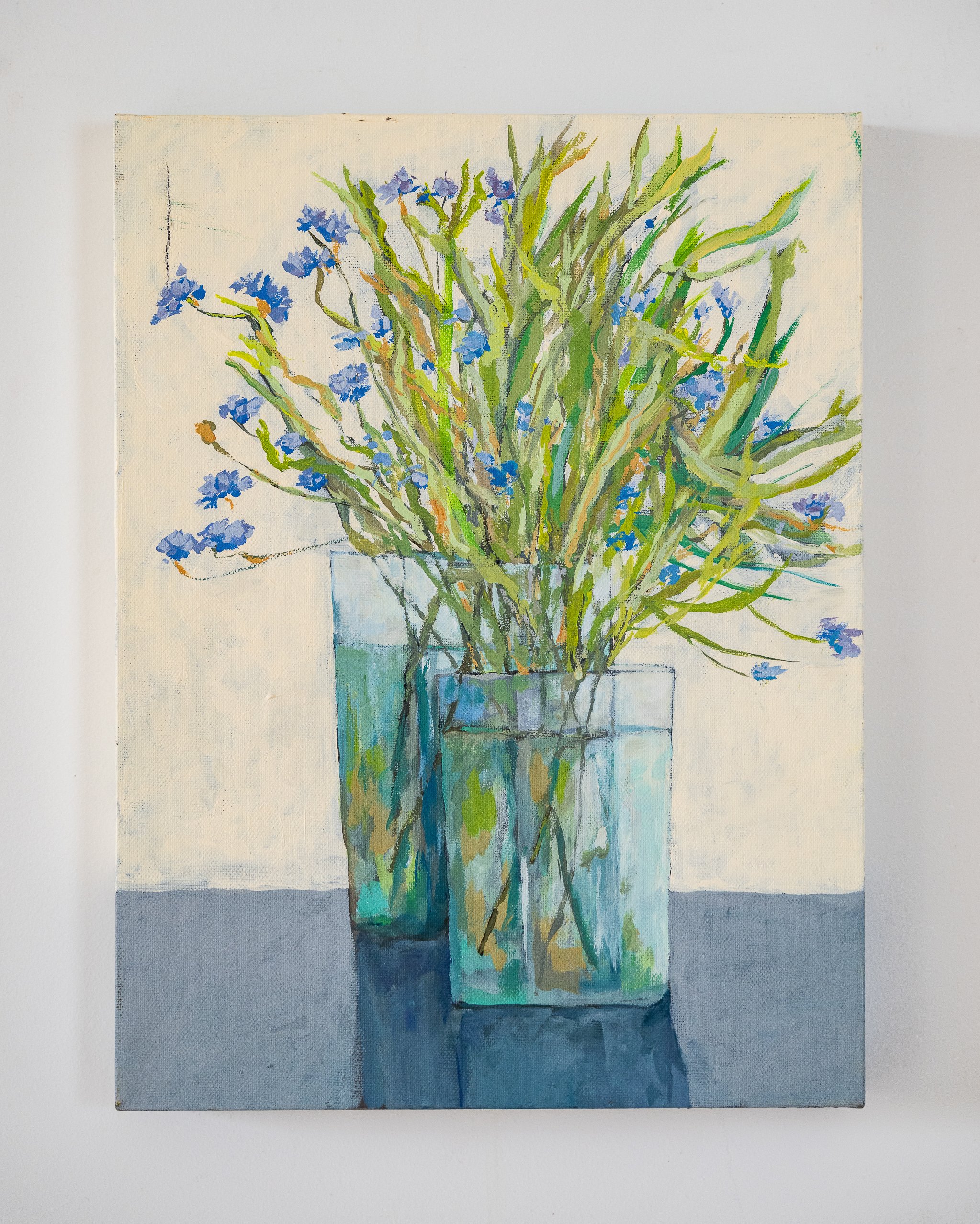 Work 173:  Purple Grass Flowers.  2020.   41 x 31 cms.