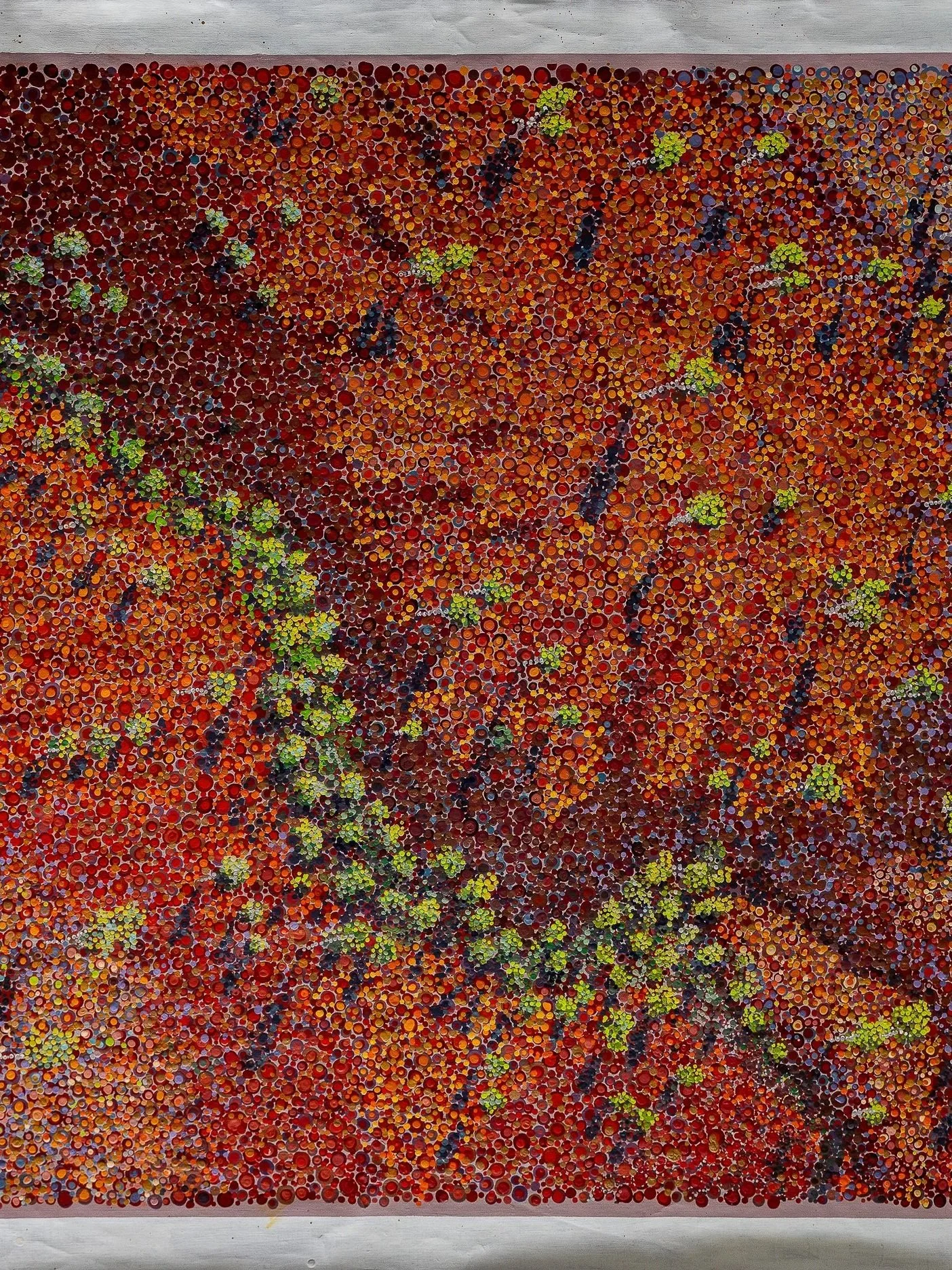 Work 208:  Red Outback Creek.  2022.   174 x 140 cms.