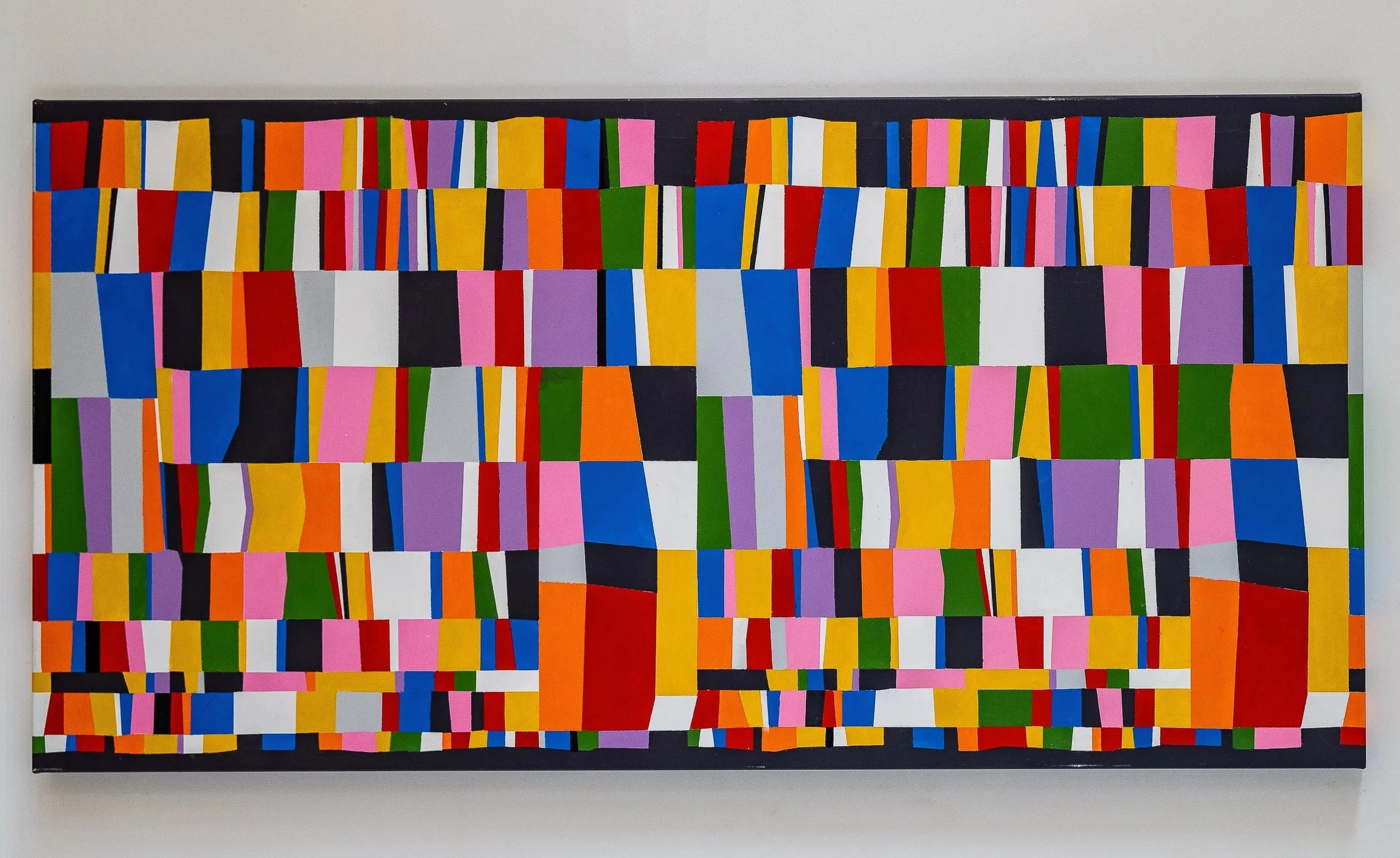Work 210:  TV Test Screen.  2022.  75 x 150 cms.