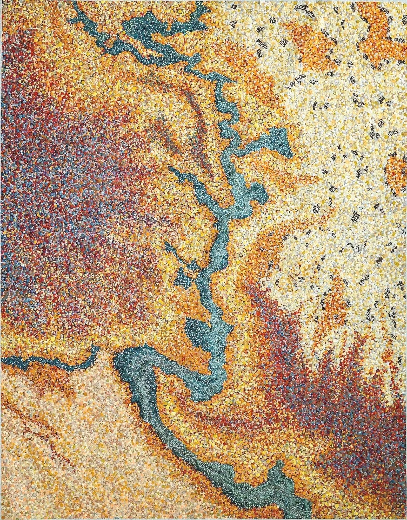 Work 222. Green Creek  2023. 174 x 140 cms 