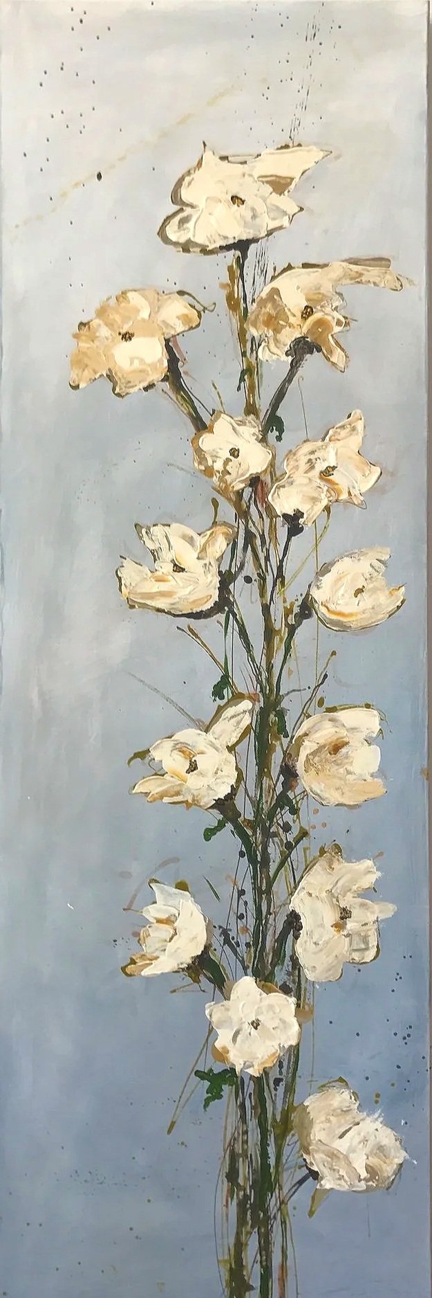 Work 56. Orchids on Blue   2017. 122 x 40 cms 