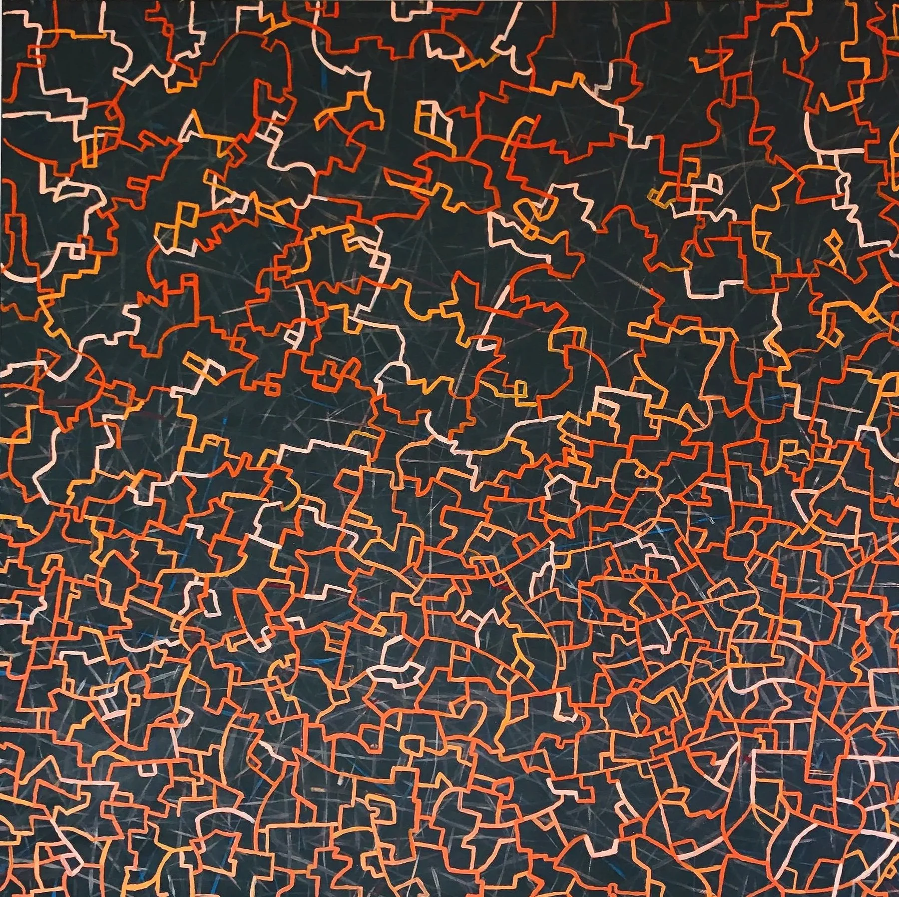 Work 28. City Lights   2018. 150 x 150 cms 