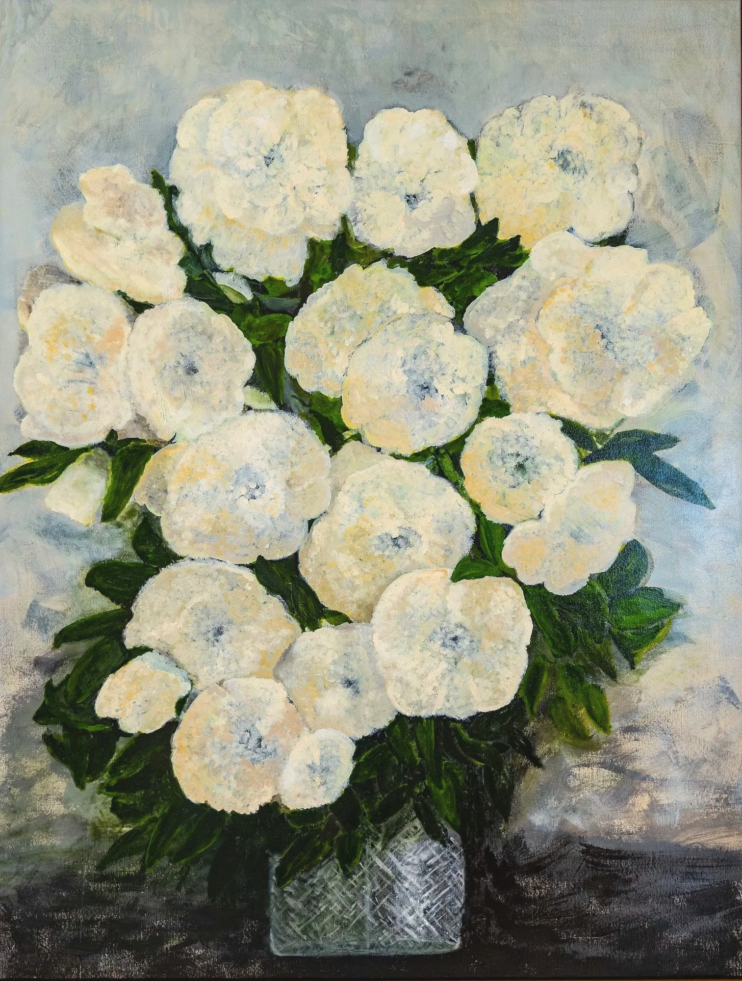 Work 36.  Cream Flowers.  2017.   175 x 133 cms 
