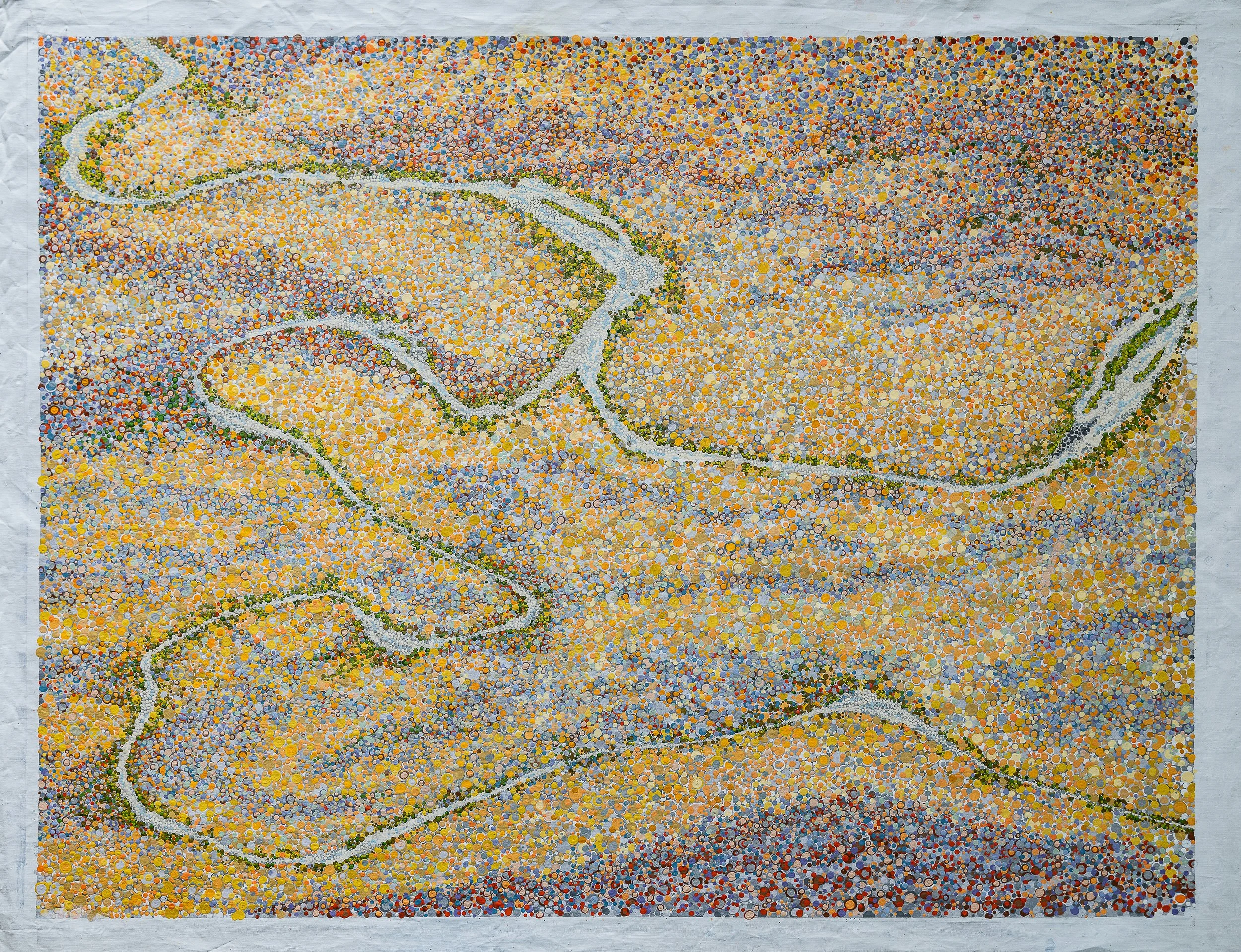 Work 193:  Meandering Outback Creeks.  2021.   90 x 160 cms.