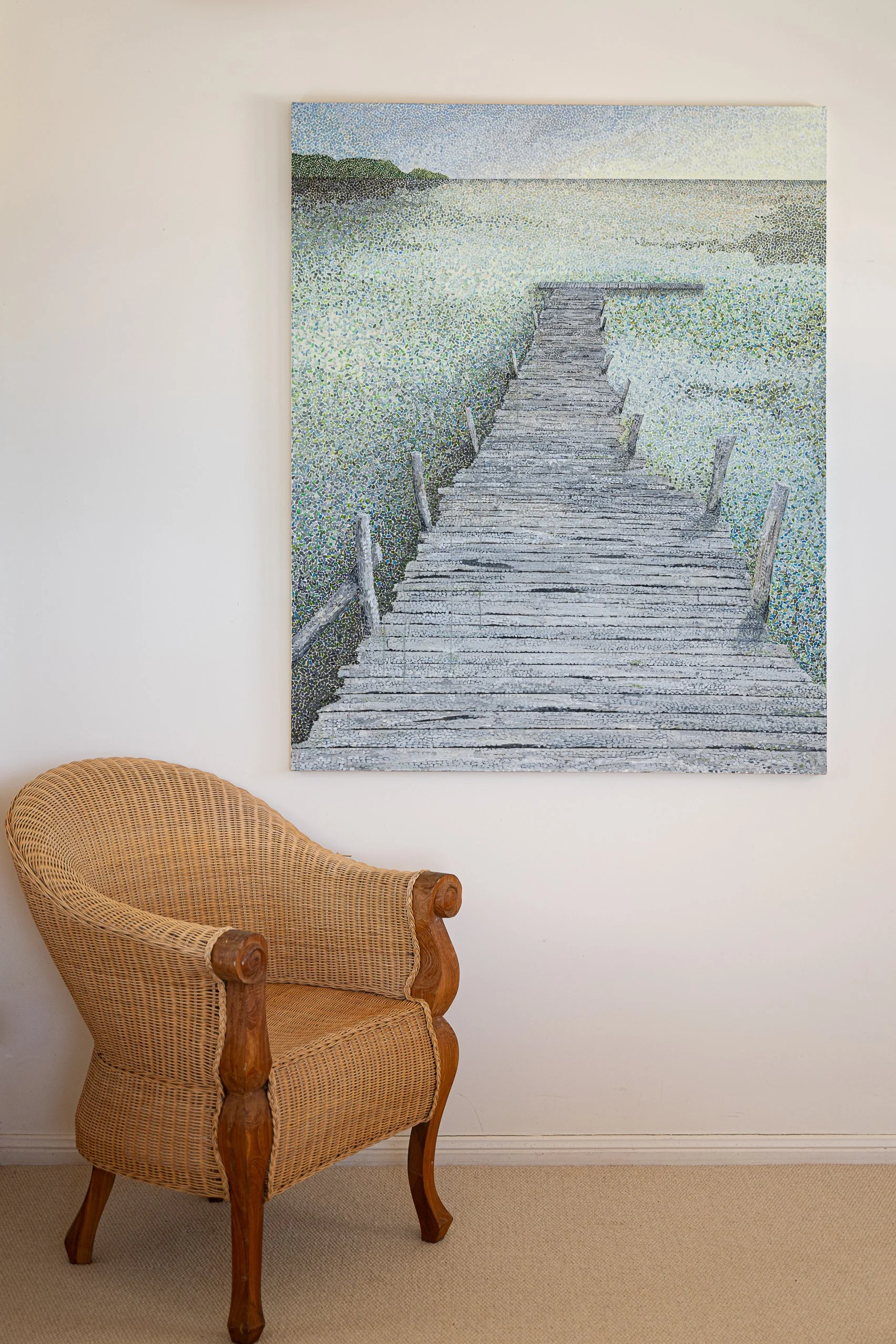 Work 47:  The Fishing Dock. 2017.   153 x 120 cms.