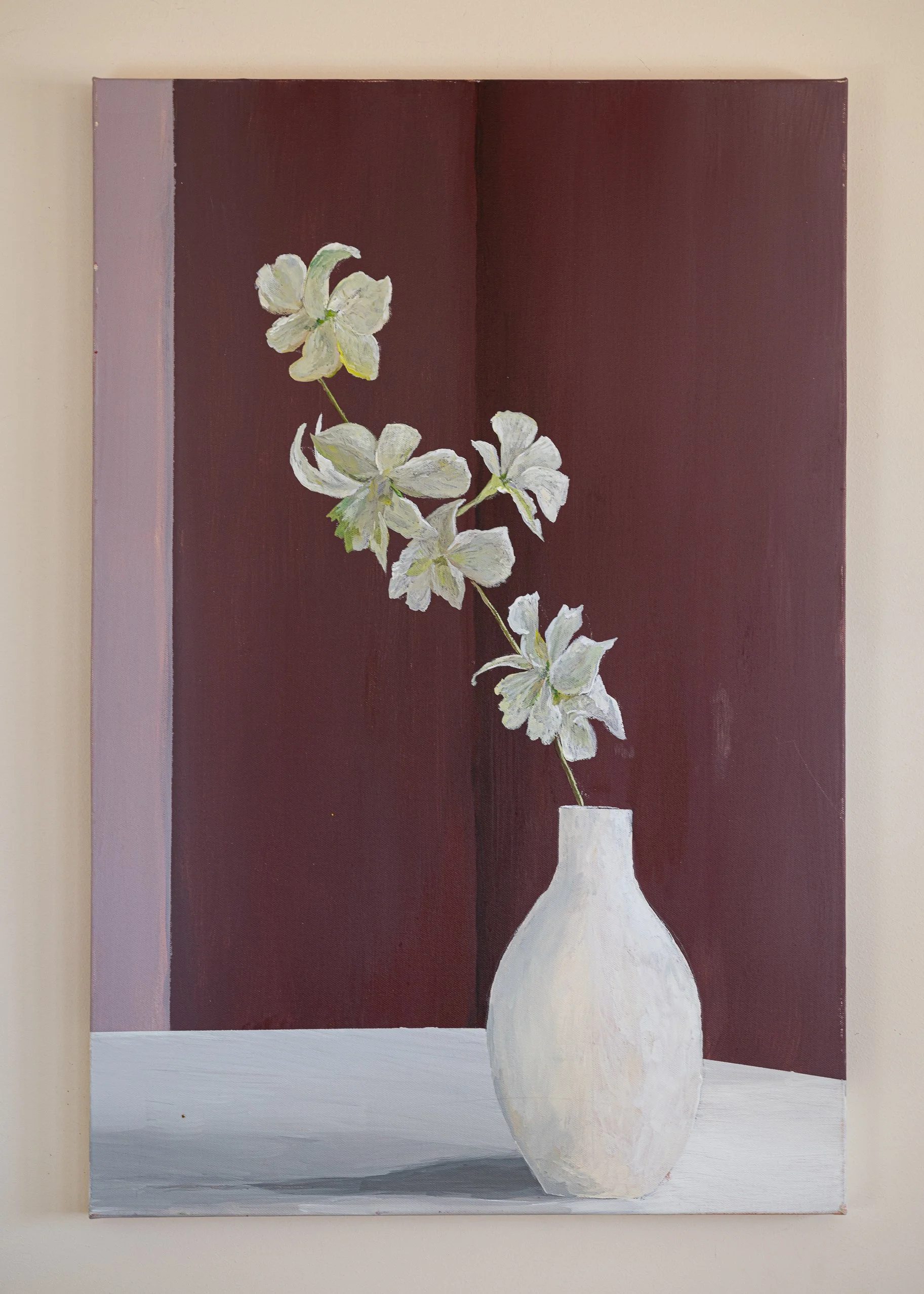 Work 168:  White Orchid.  2020.   77 x 51 cms.