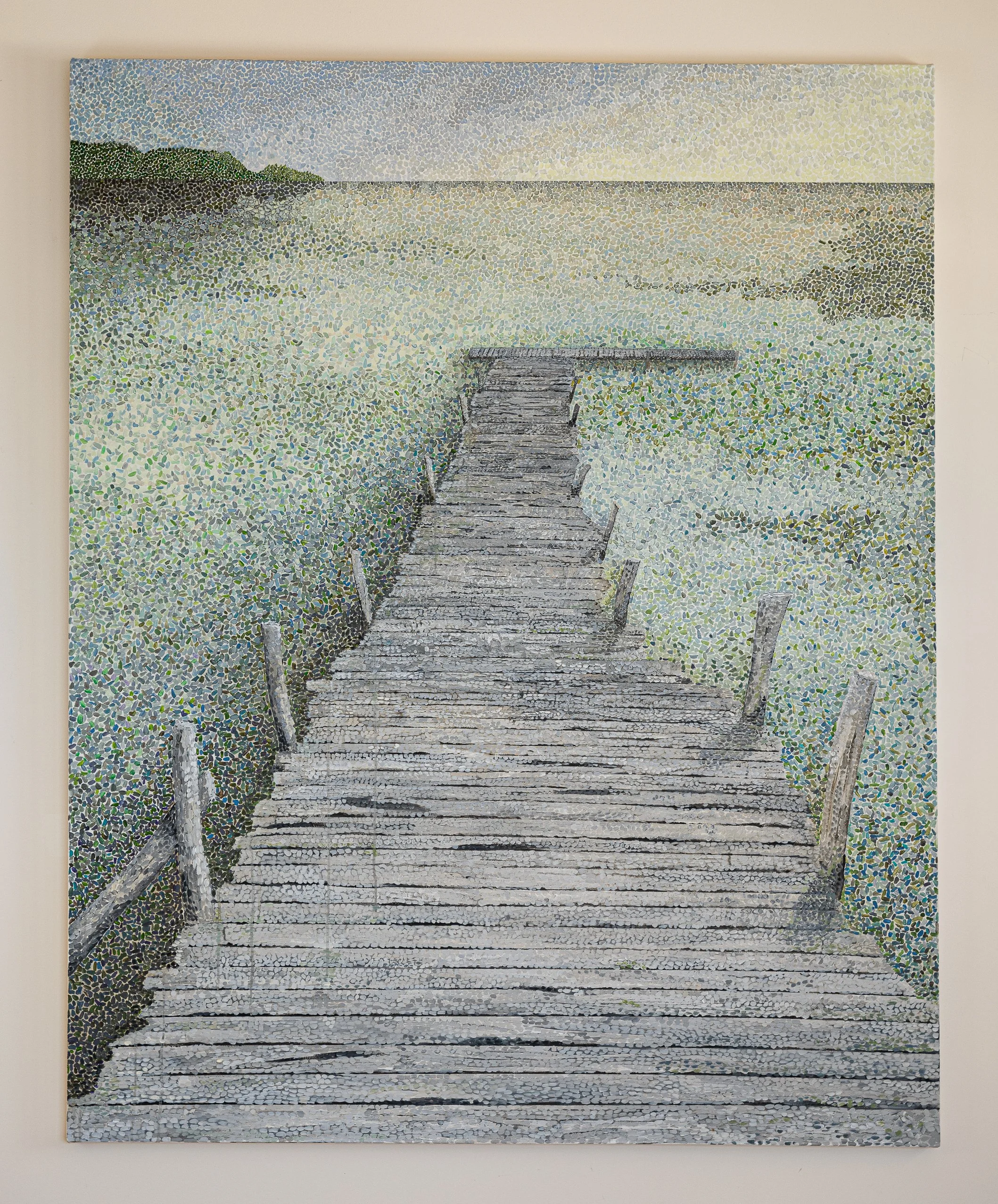 Work 47:  The Fishing Dock. 2017.   153 x 120 cms.