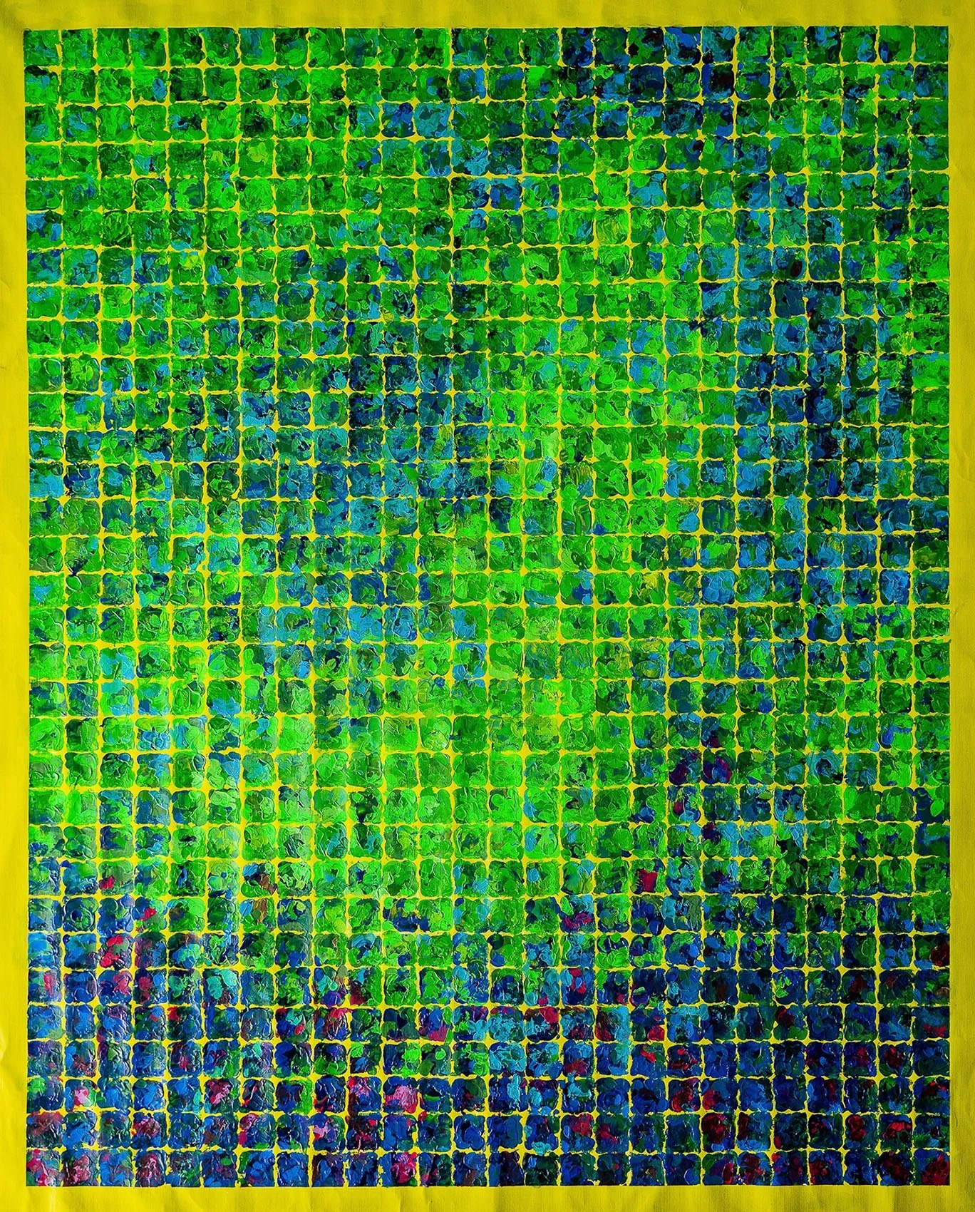 Work 214:  Squares in Green
2023
acrylic on canvas
171 x 137 cms