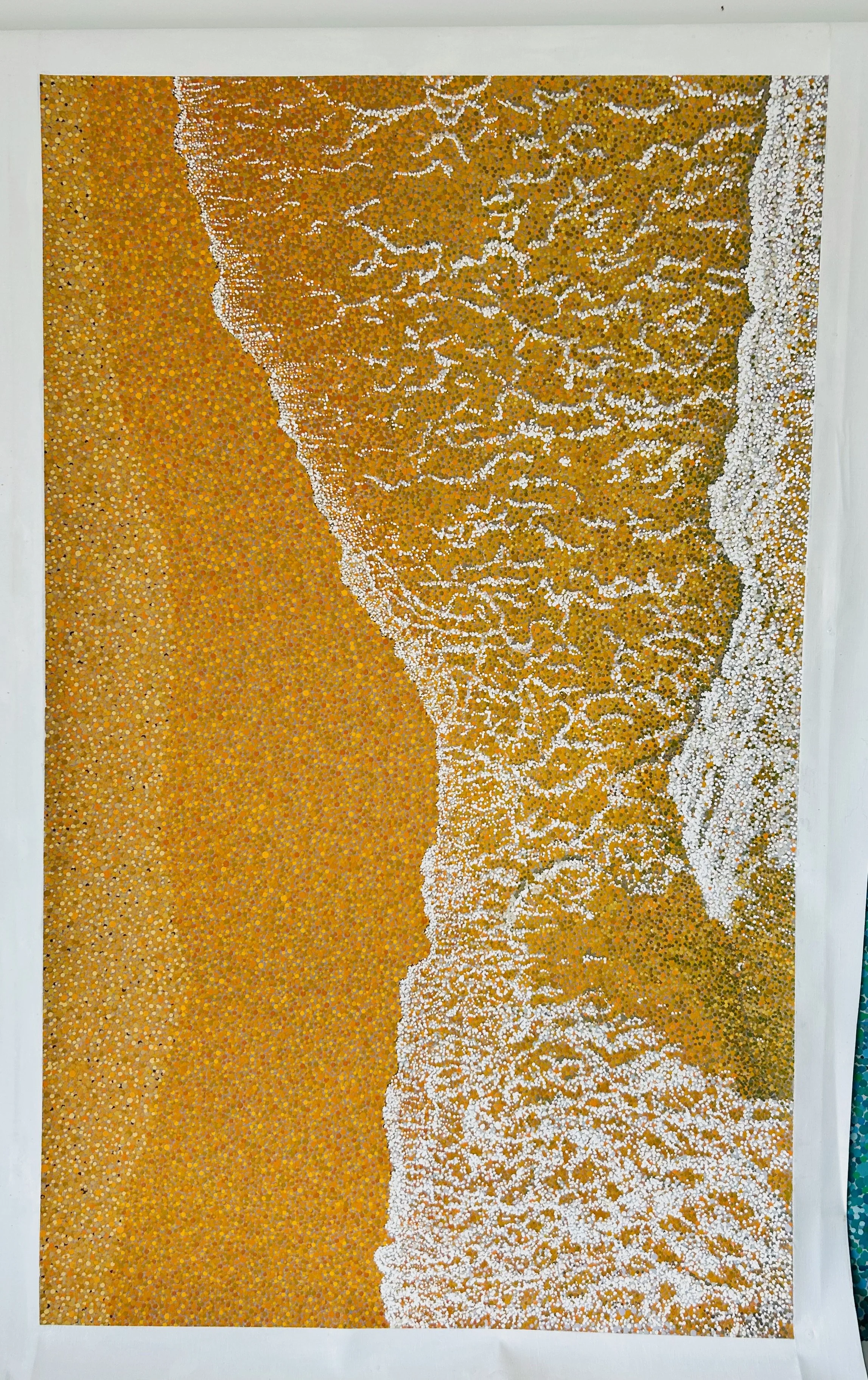 Work 278:  Sandy Beach.  2025.   90 x 145 cms.