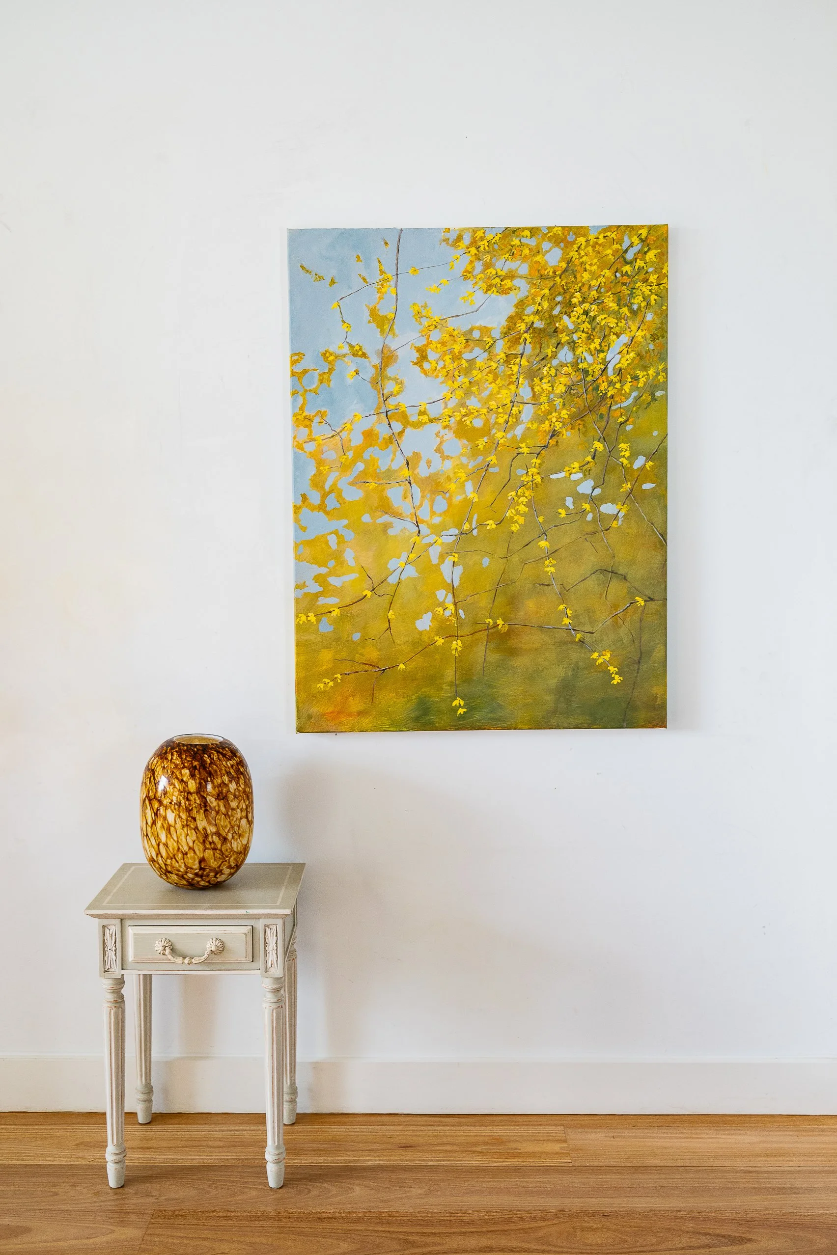 Work 236:  Forsythia in Bud.  2024.   123 x 91 cms.