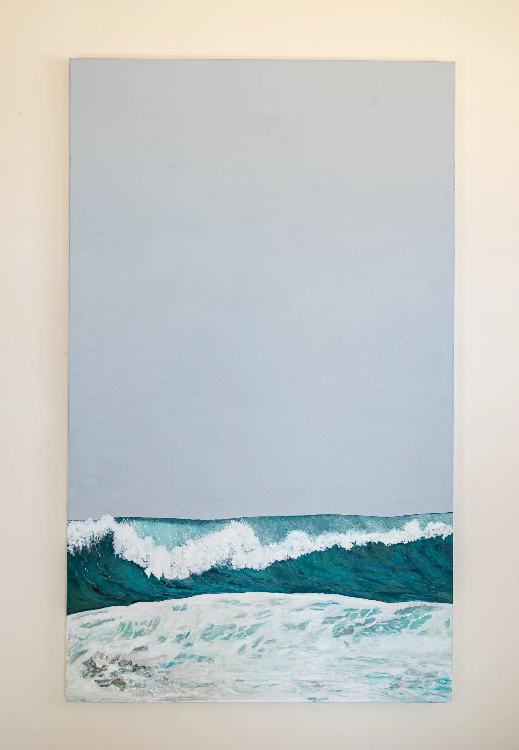 Work 66:  Breaking Wave, Gray Sky.  2017.   152 x 91 cms.