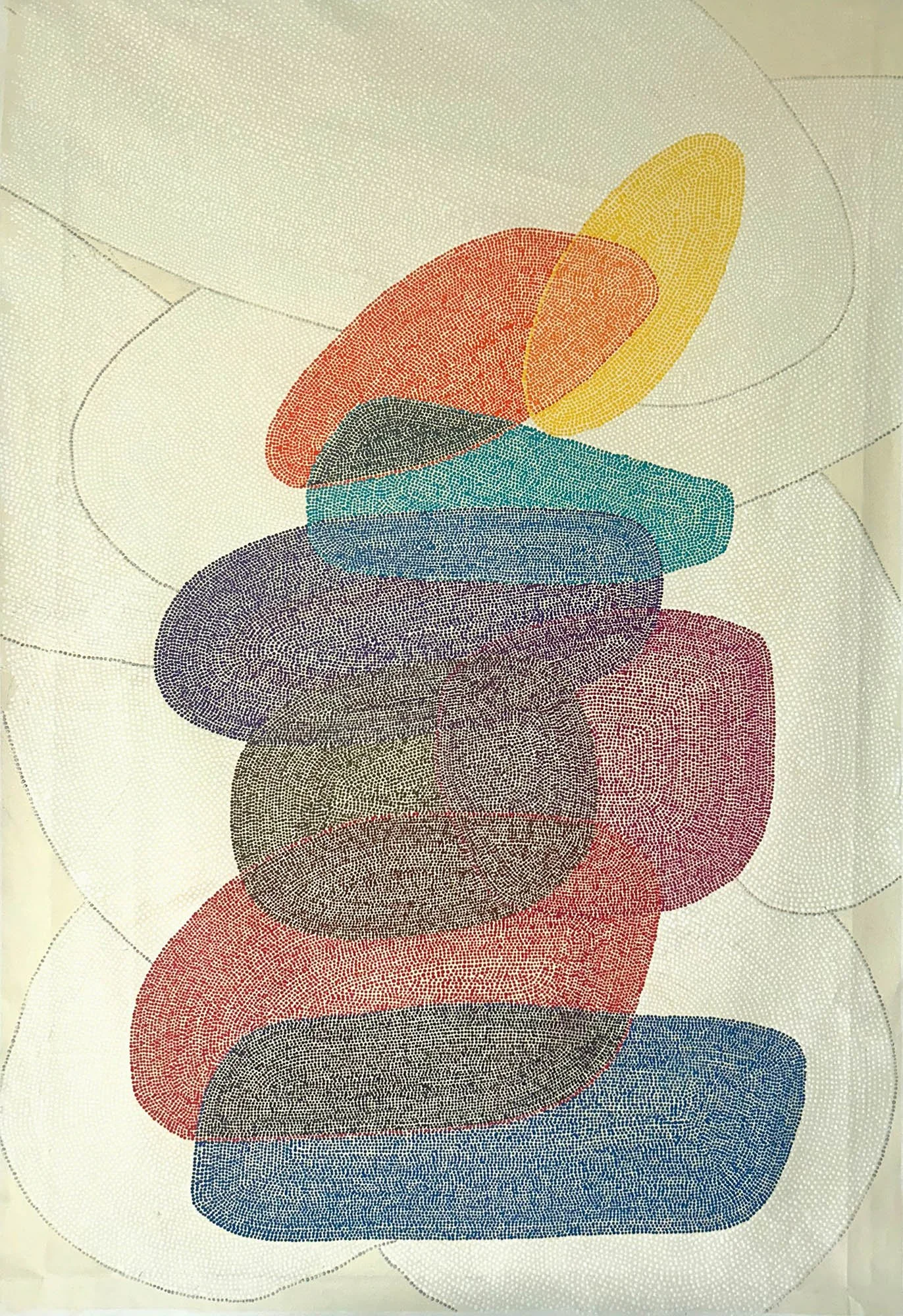 Work 281:  Coloured Rhomboids
2026
acrylic on canvas
160 x 100 cms