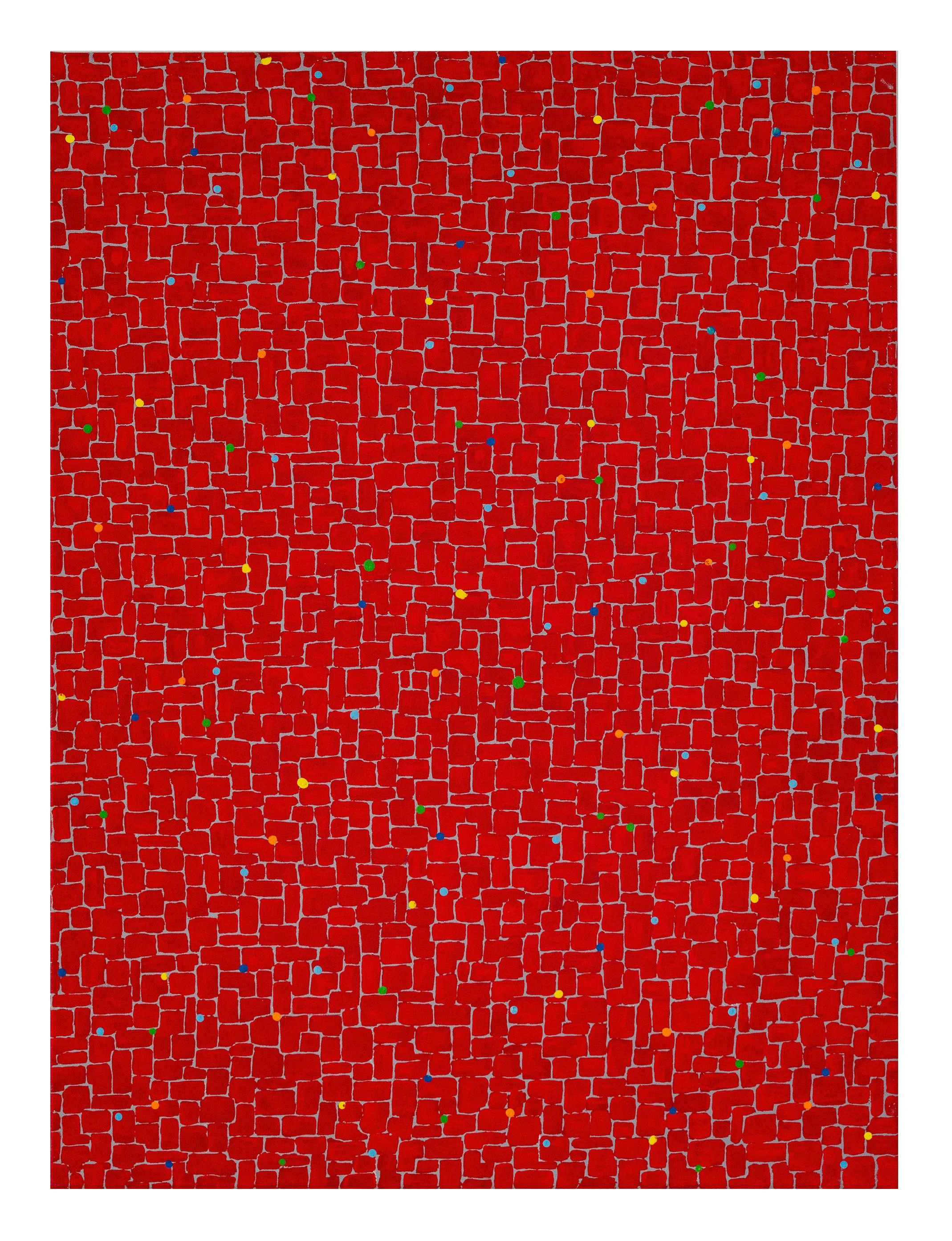 Work 233:  Pink/Red 4.  2024.   60 x 45 cms.