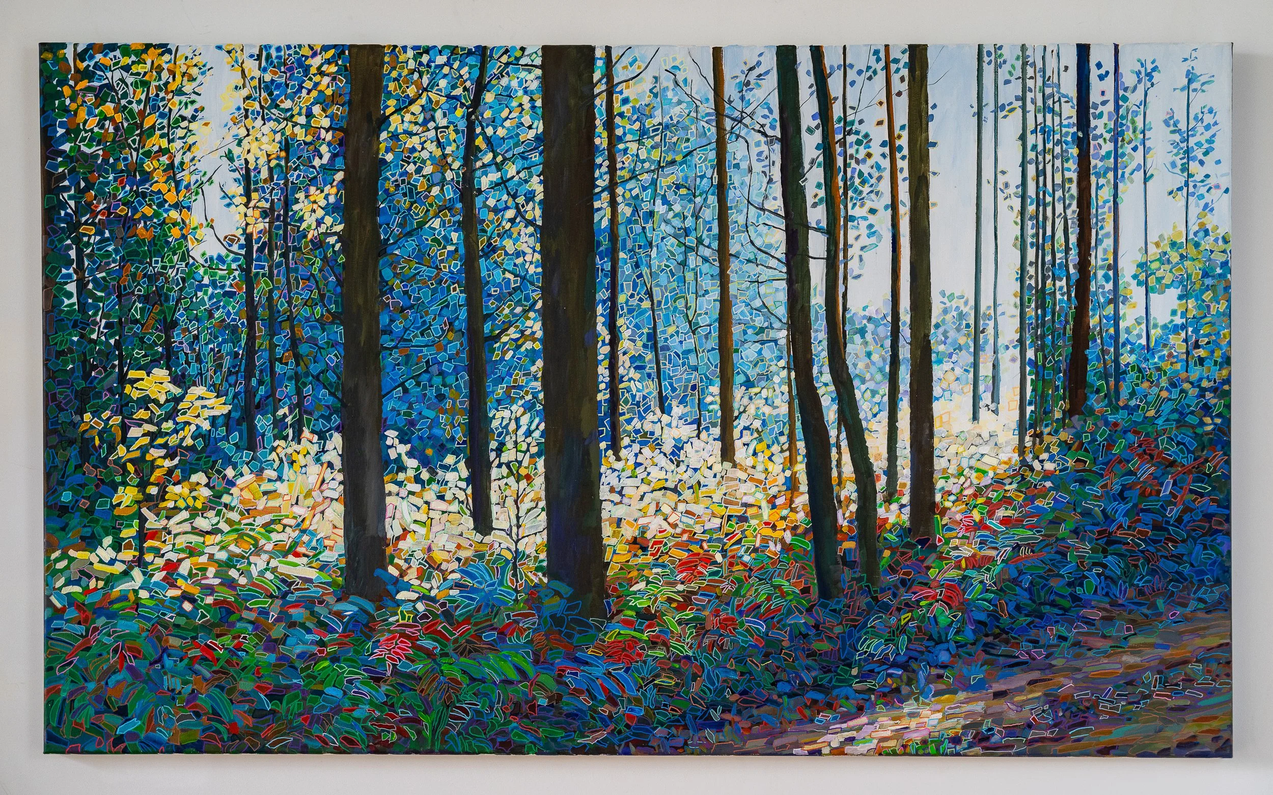 Work 244:  Blue Meadow.  2024.   91 x 152 cms.