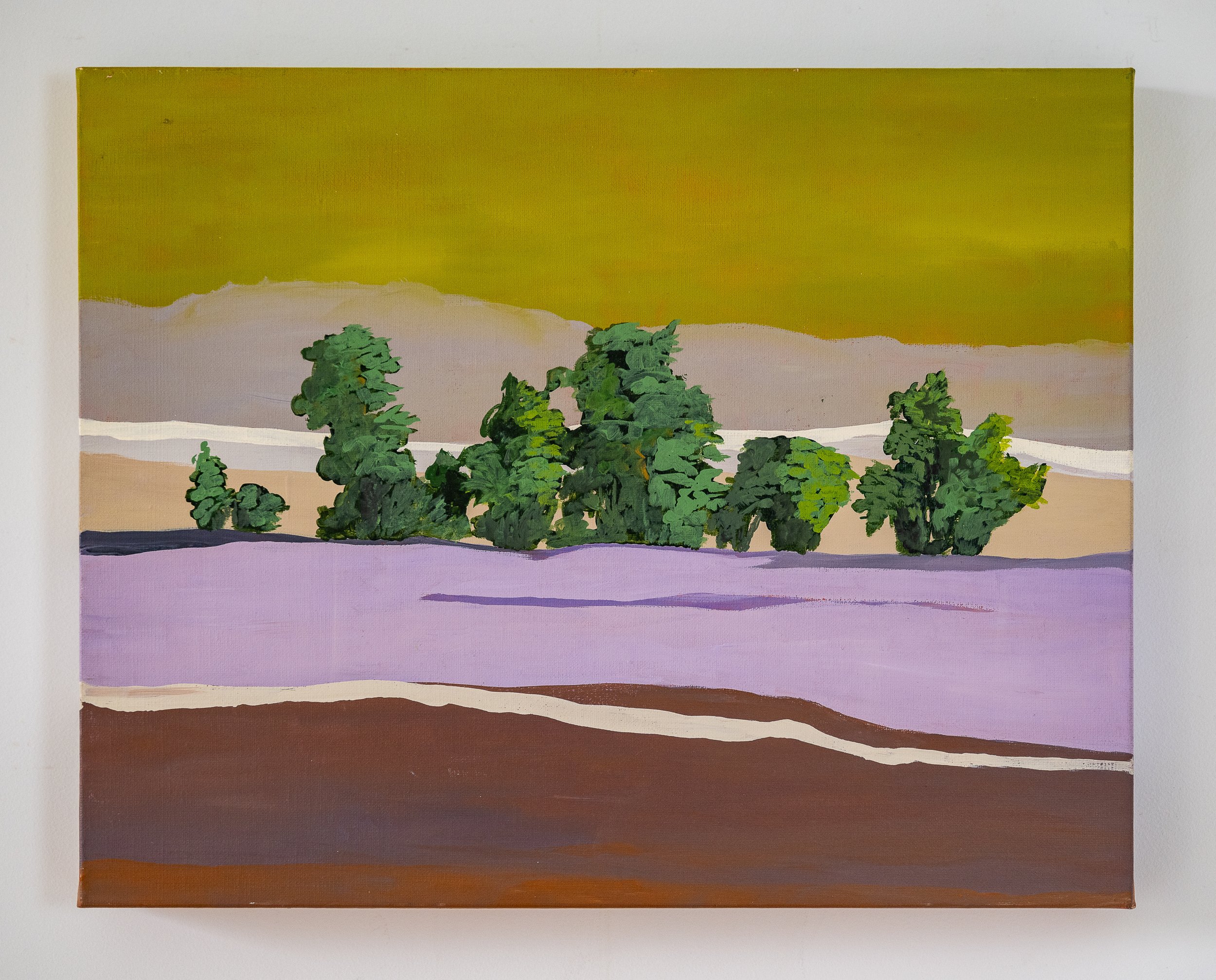Work 137:  Purple Field.  2019.   40 x 51 cms.