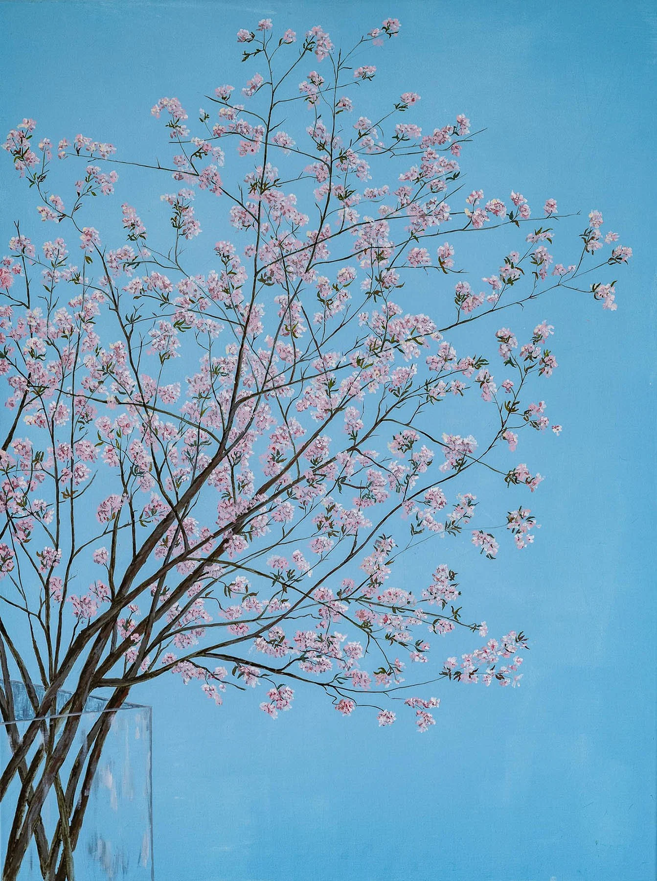 Work 132:  Cherry Blossom in Vase  
2019
acrylic on canvas
76 x 51 cms