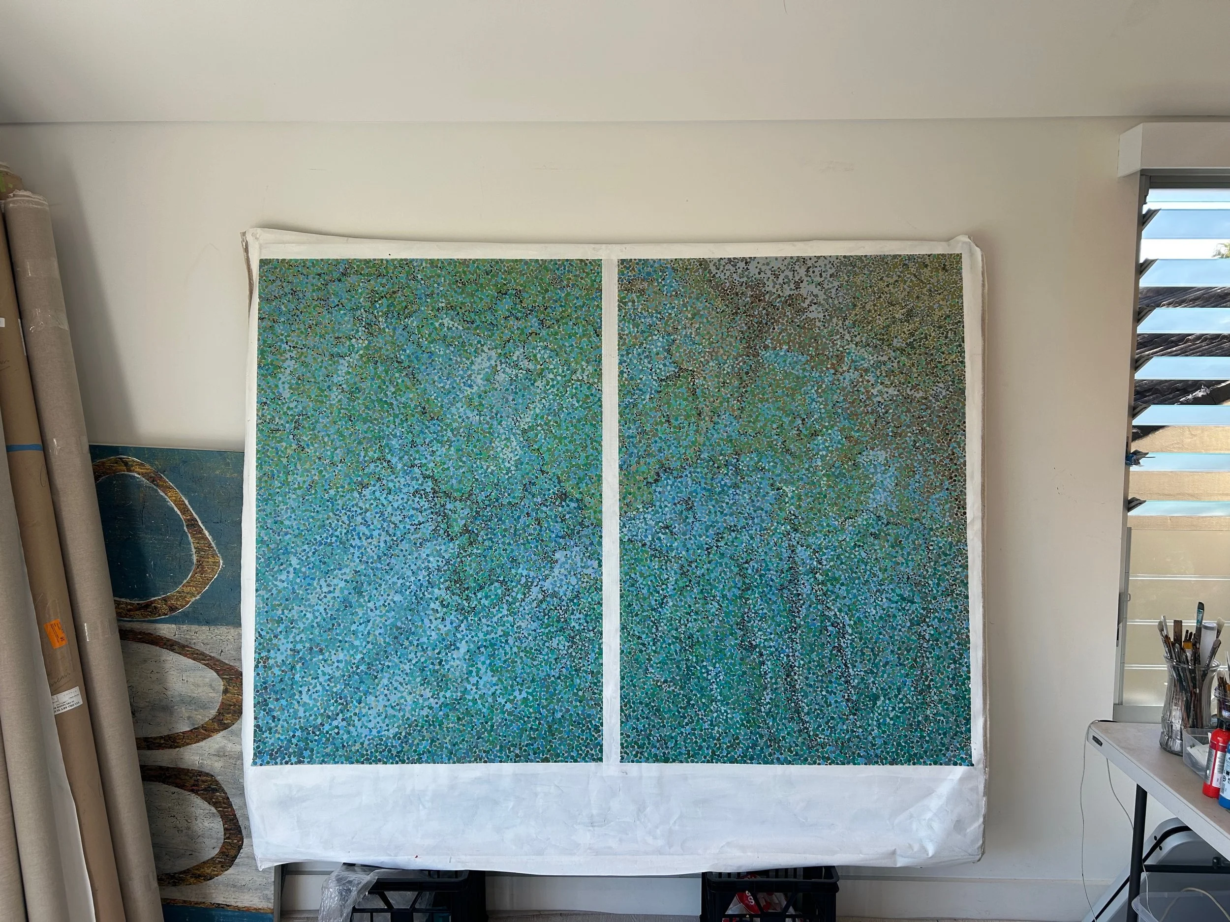 Works 260 and 261:  Reef - East and West.  2025.   145 x 205 cms.