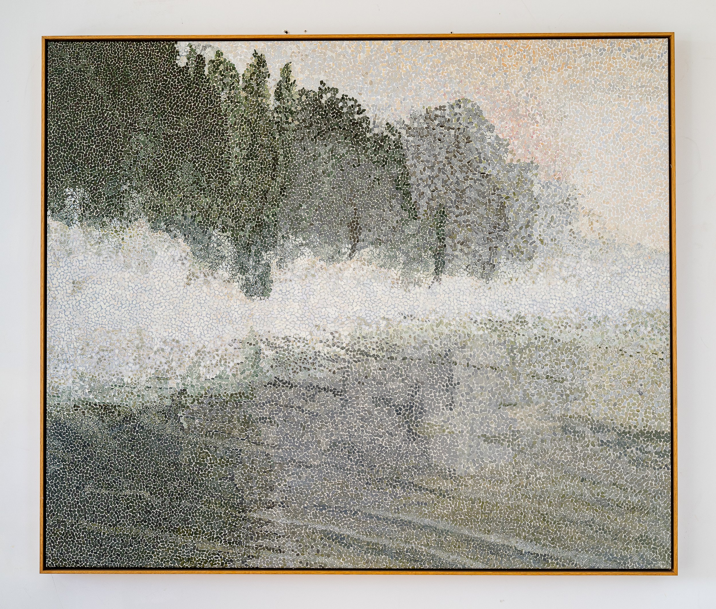 Work 37:  Fog on The River. 2017.   124 x 148 cms.