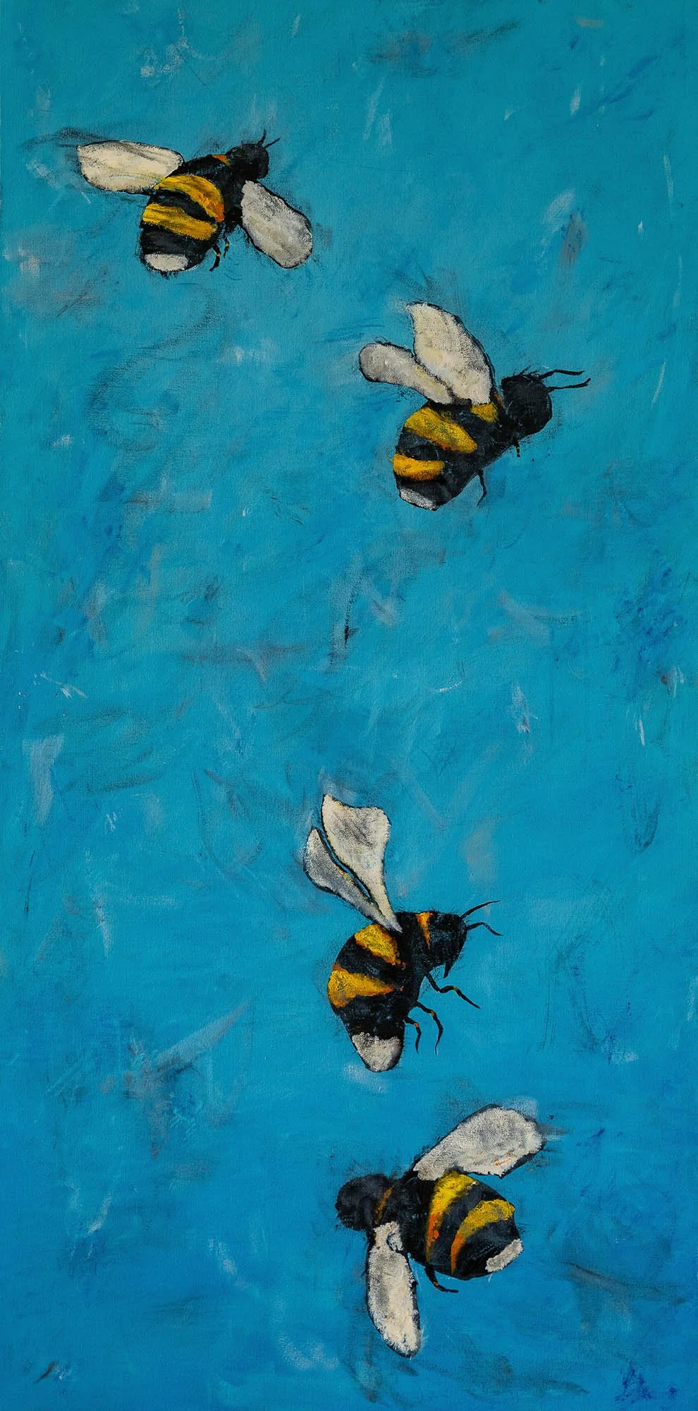Work 65:  Four Bees
2017
acrylic on canvas
122 x 61 cms