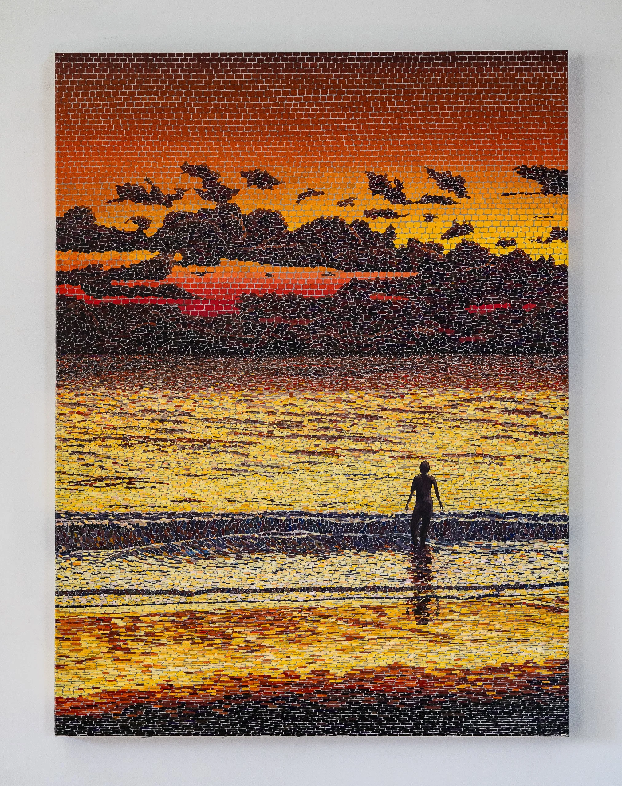 Work 223:  Yellow Sunset.  2023.   123 x 91 cms.