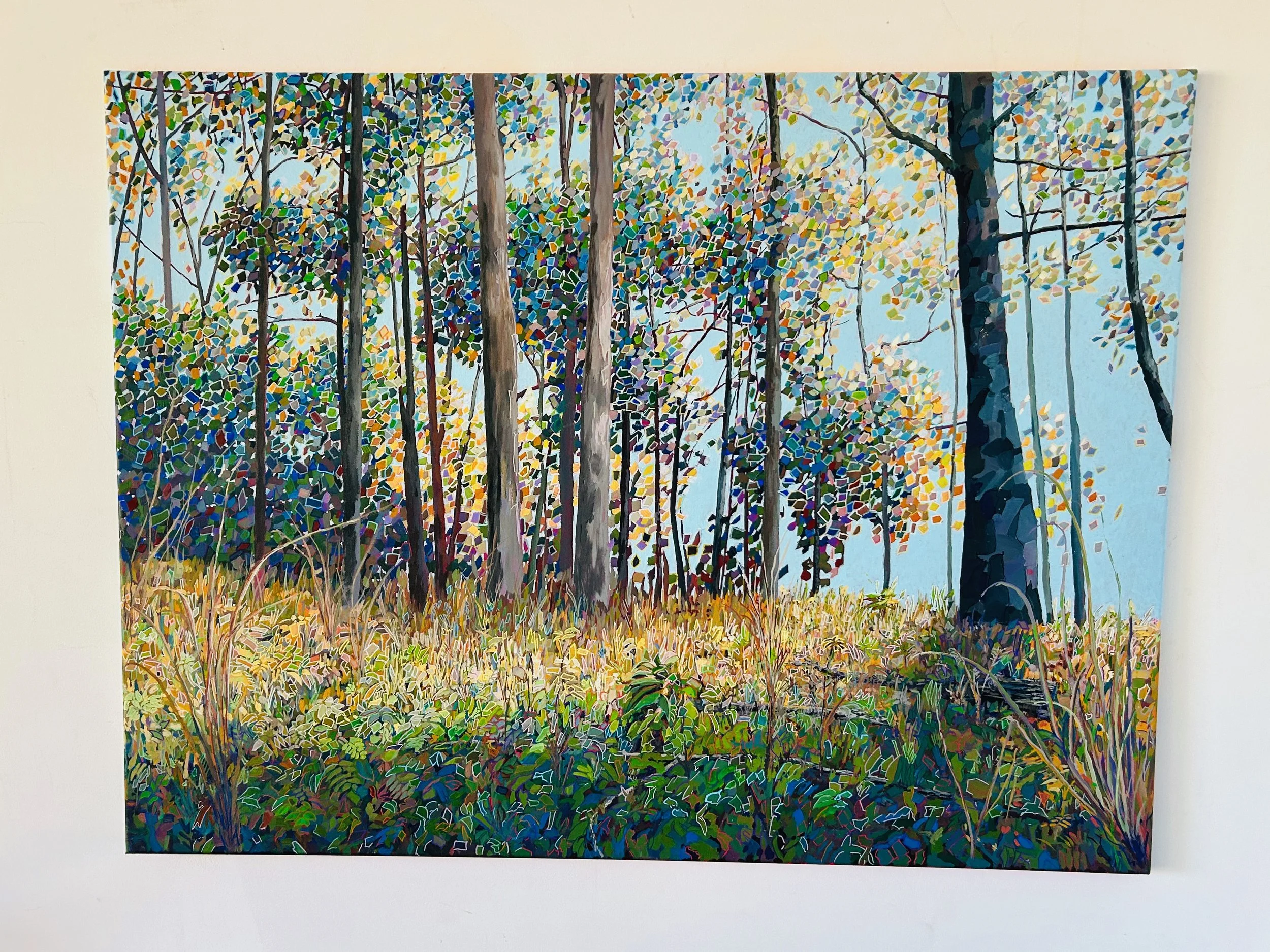 Work 258:  Ridge Line Trees.  Ridge Line.   2025.   91 x 152 cms.