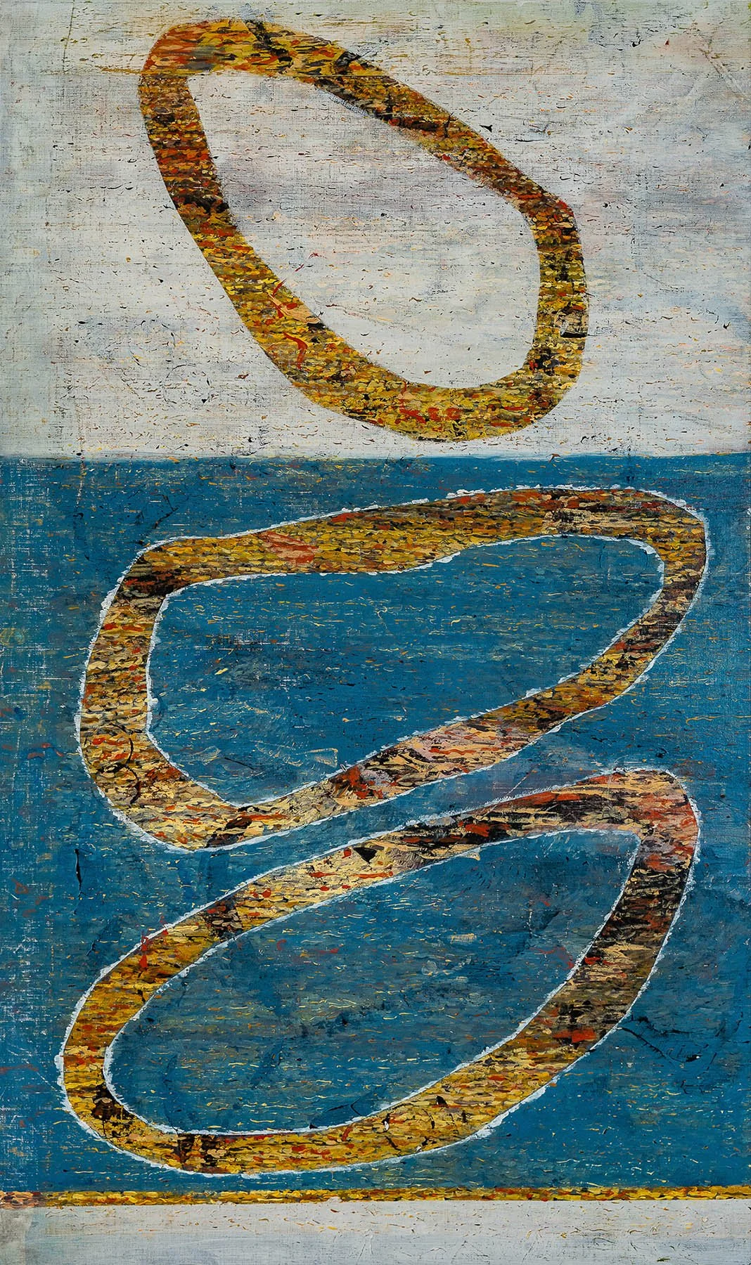 Work 205:  Stone Rings 1
2022
acrylic on canvas
145 x 86 cms