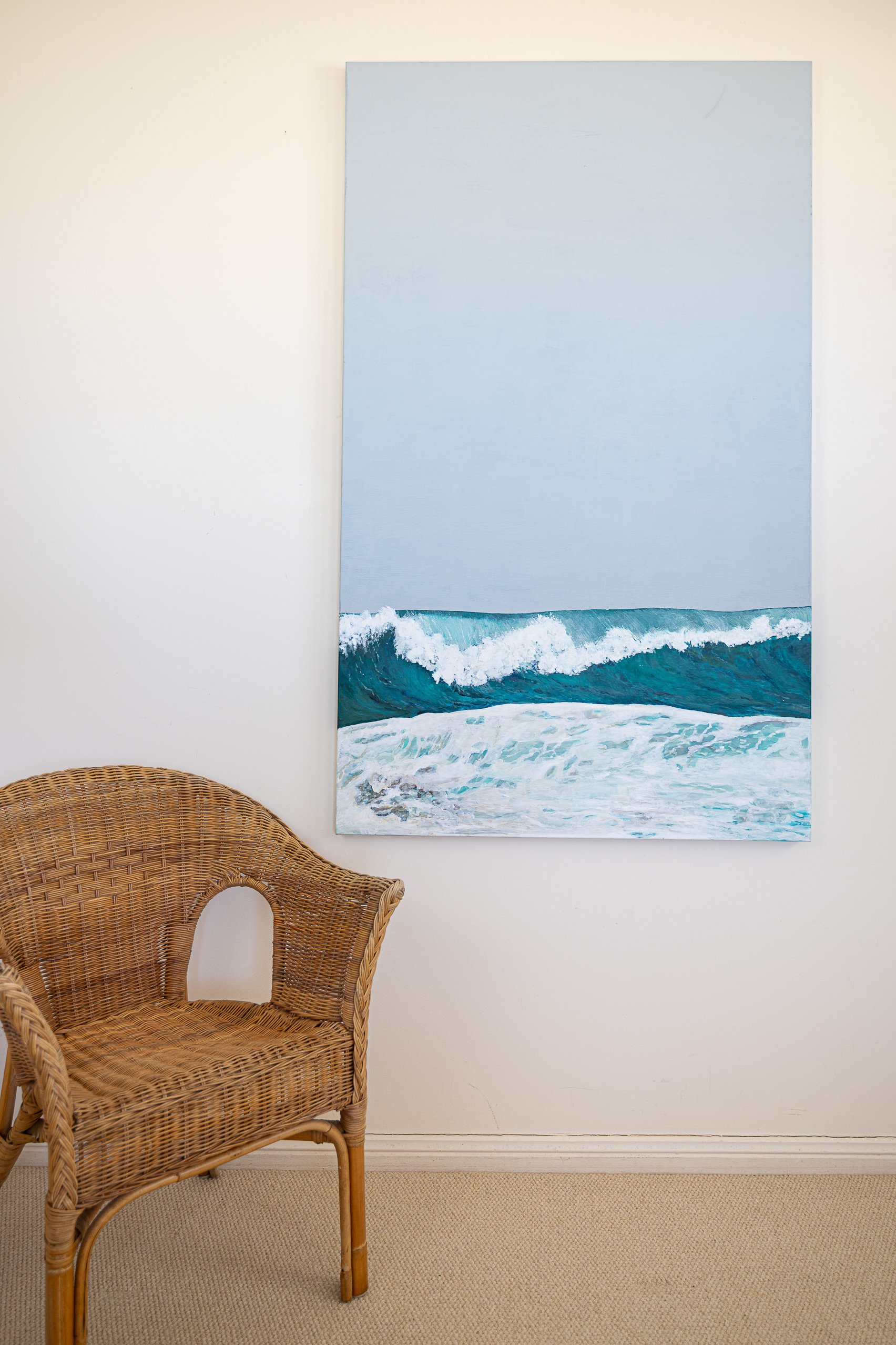 Work 66:  Breaking Wave, Gray Sky.  2017.   152 x 91 cms.