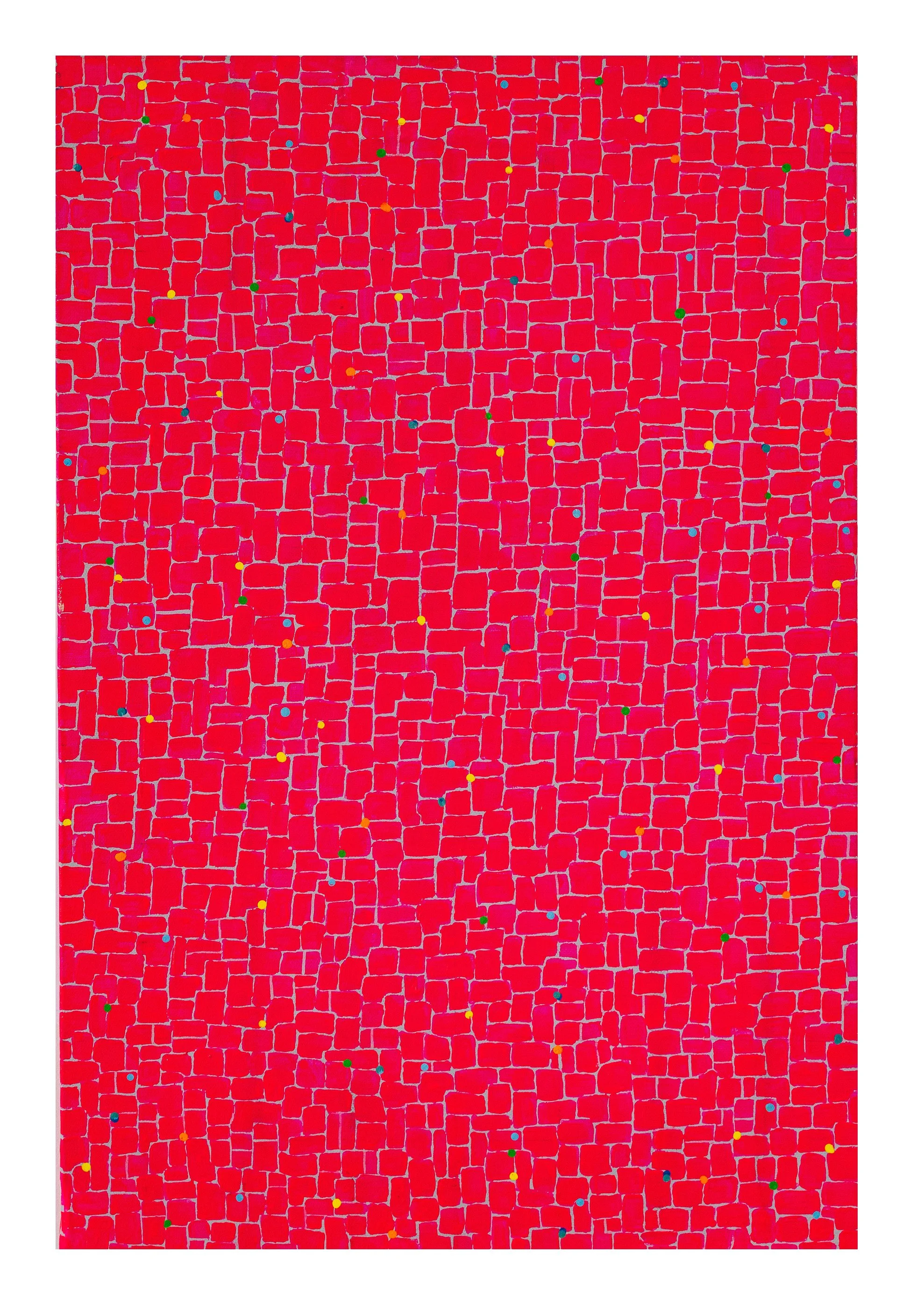 Work 231:  Pink/Red 2.  2024.   60 x 45 cms.
