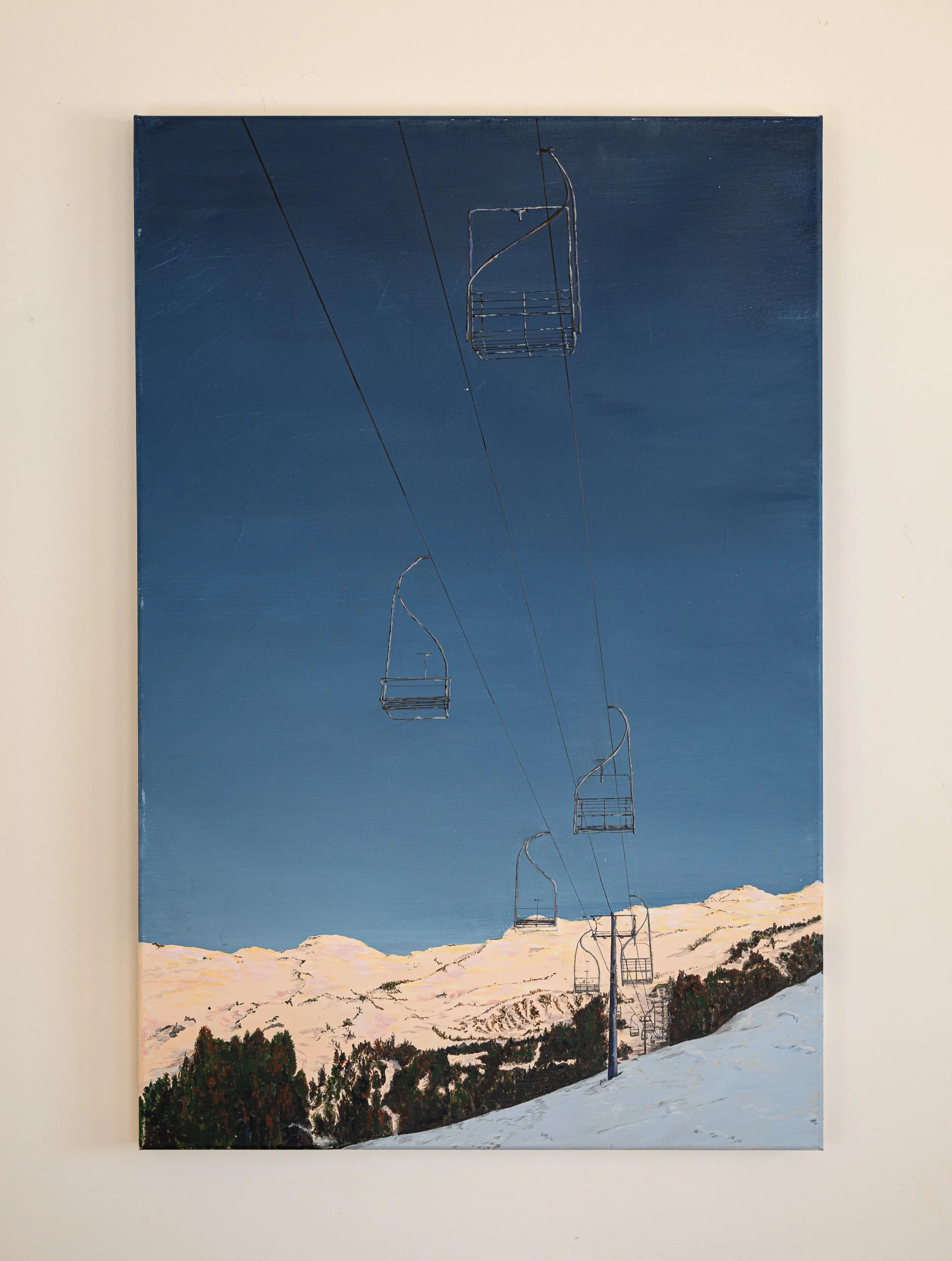 Work 156:  The Ski Lift.  2020.   61 x 91 cms.