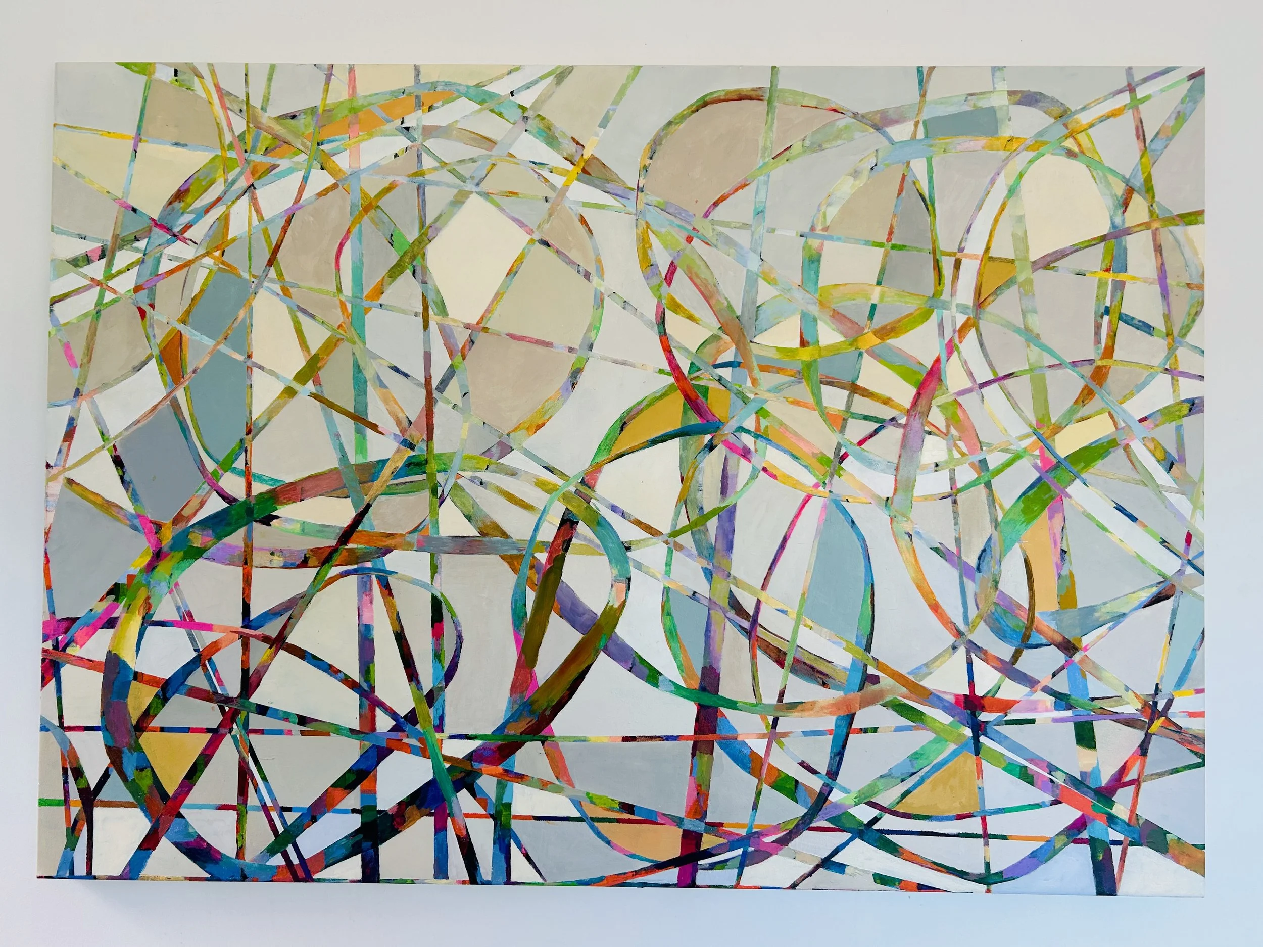 Work 283:  Circles and Lines.  2026.   86 x 121 cms.