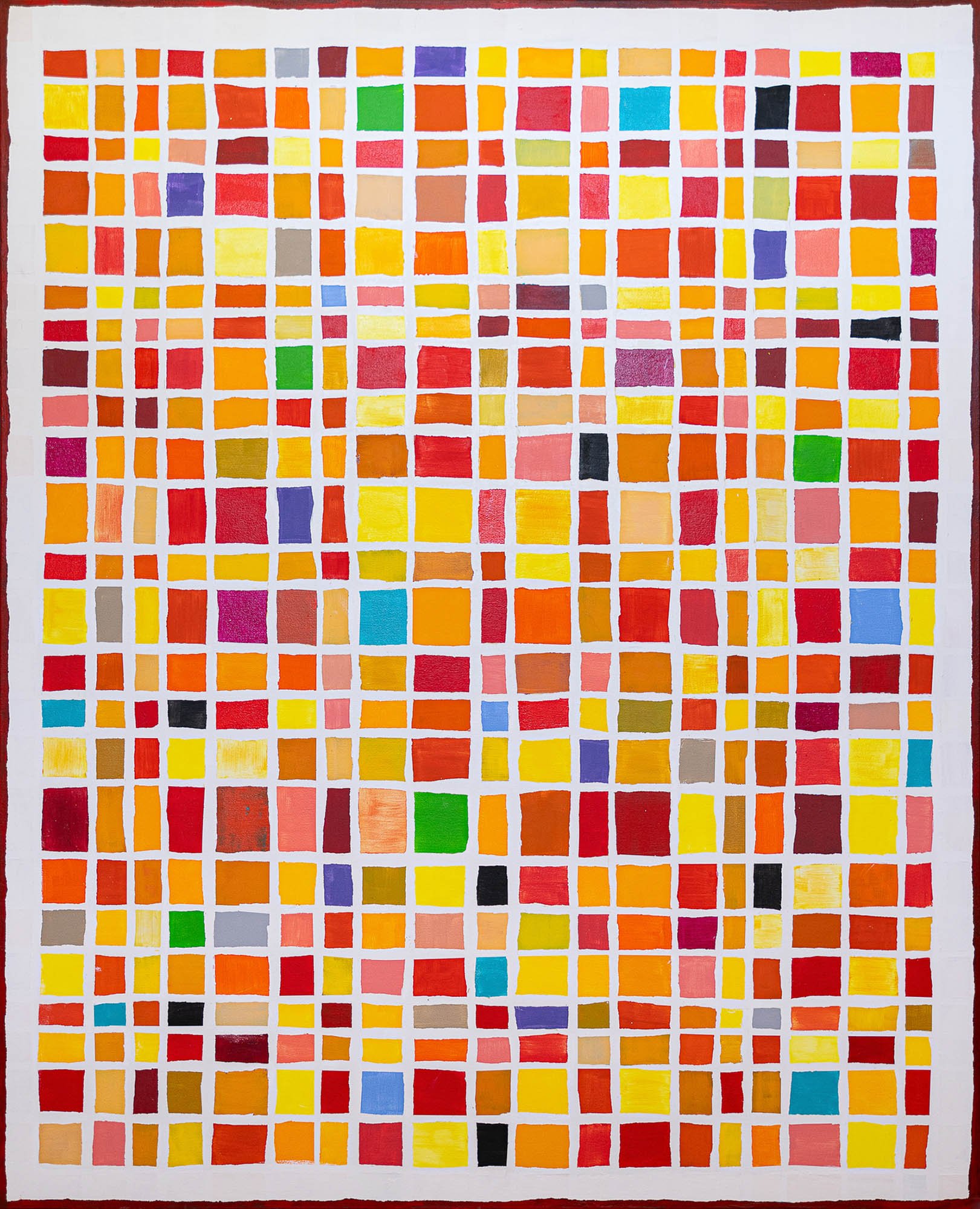 Work 34:  Red and Yellow
2017 
acrylic on canvas
152 x 122 cms